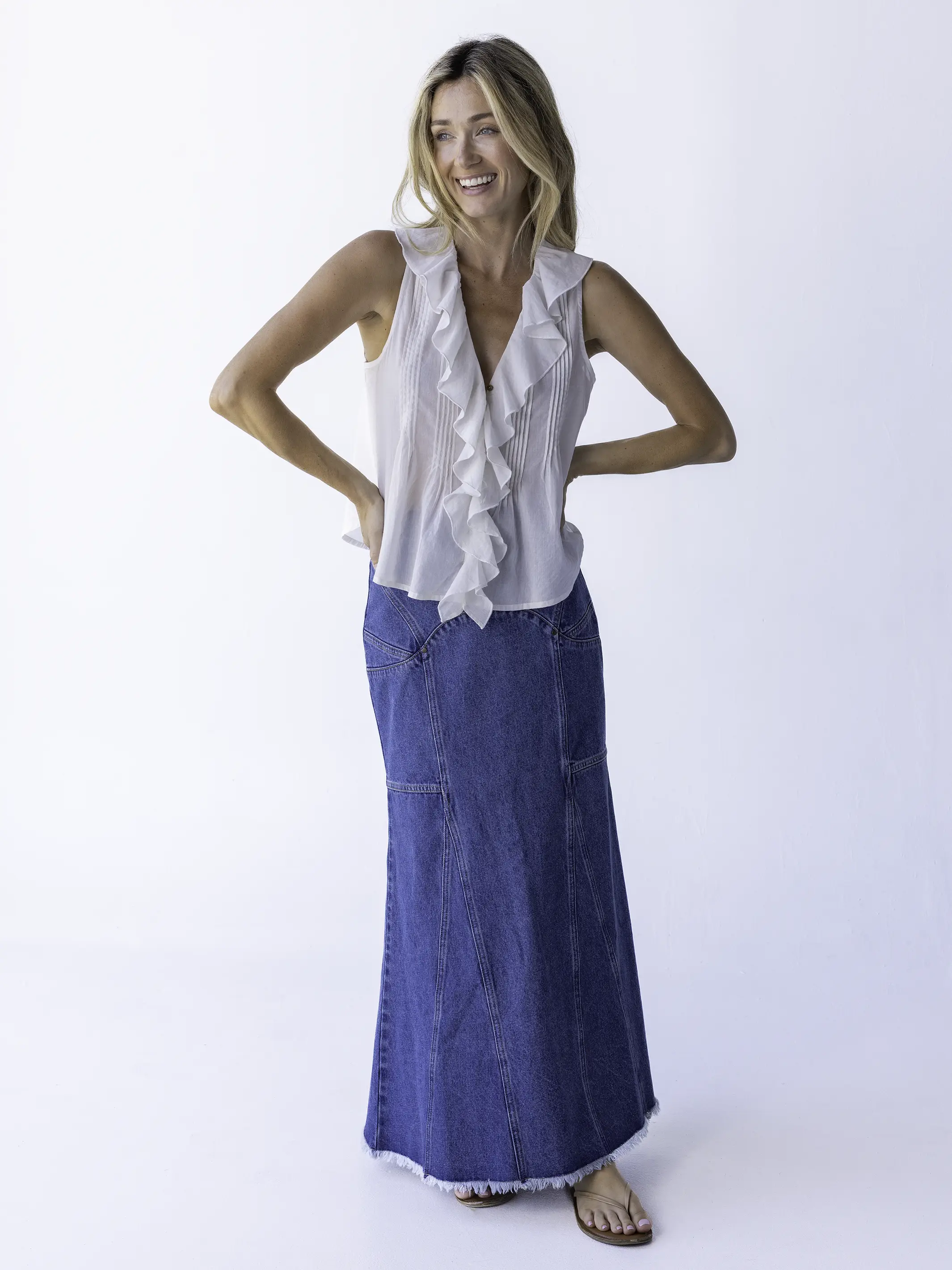 My Favorite Sleeveless Cotton Top - White - Image 3
