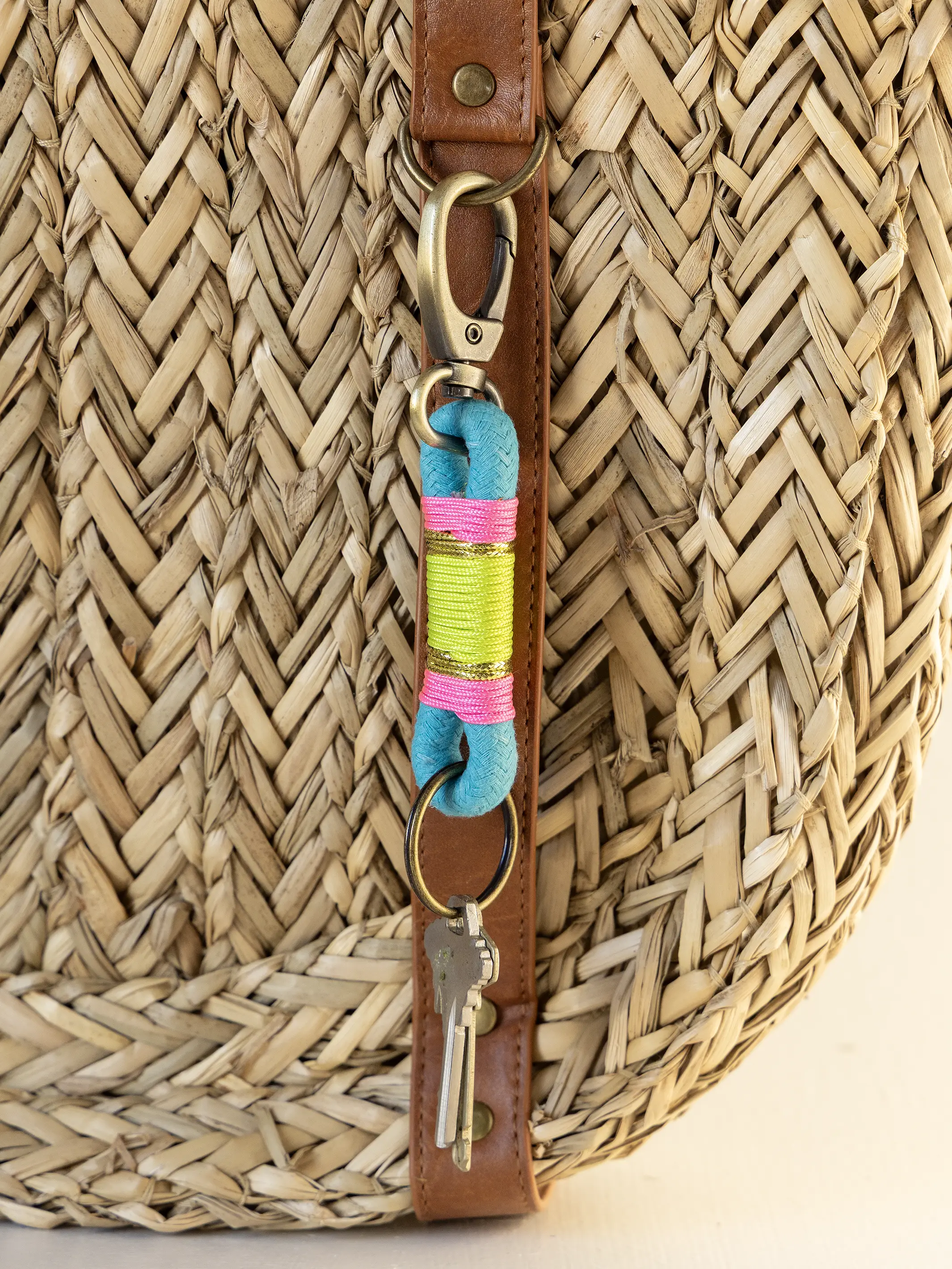 Nautical Rope Keychain - Turquoise - Image 3