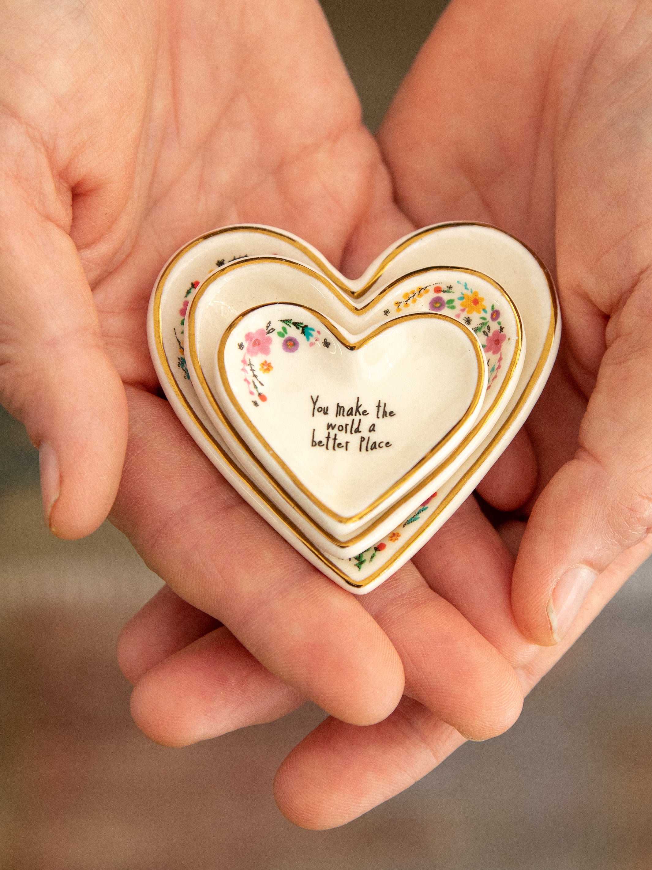 Nesting Heart Trinket Dishes, Set of 3 - World Better - Image 3