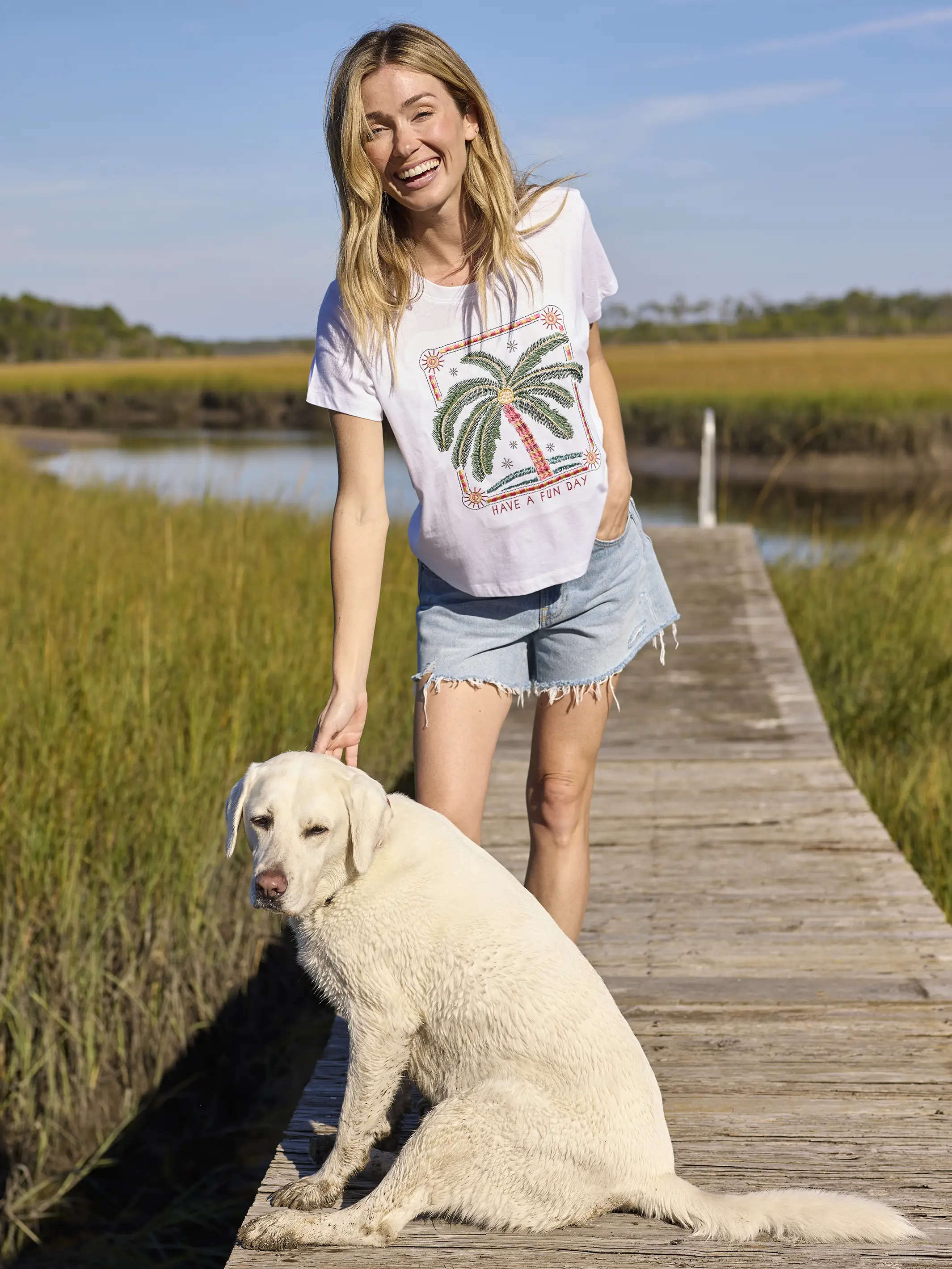 Noah Embroidered Cotton Tee - Palm Tree - Image 4