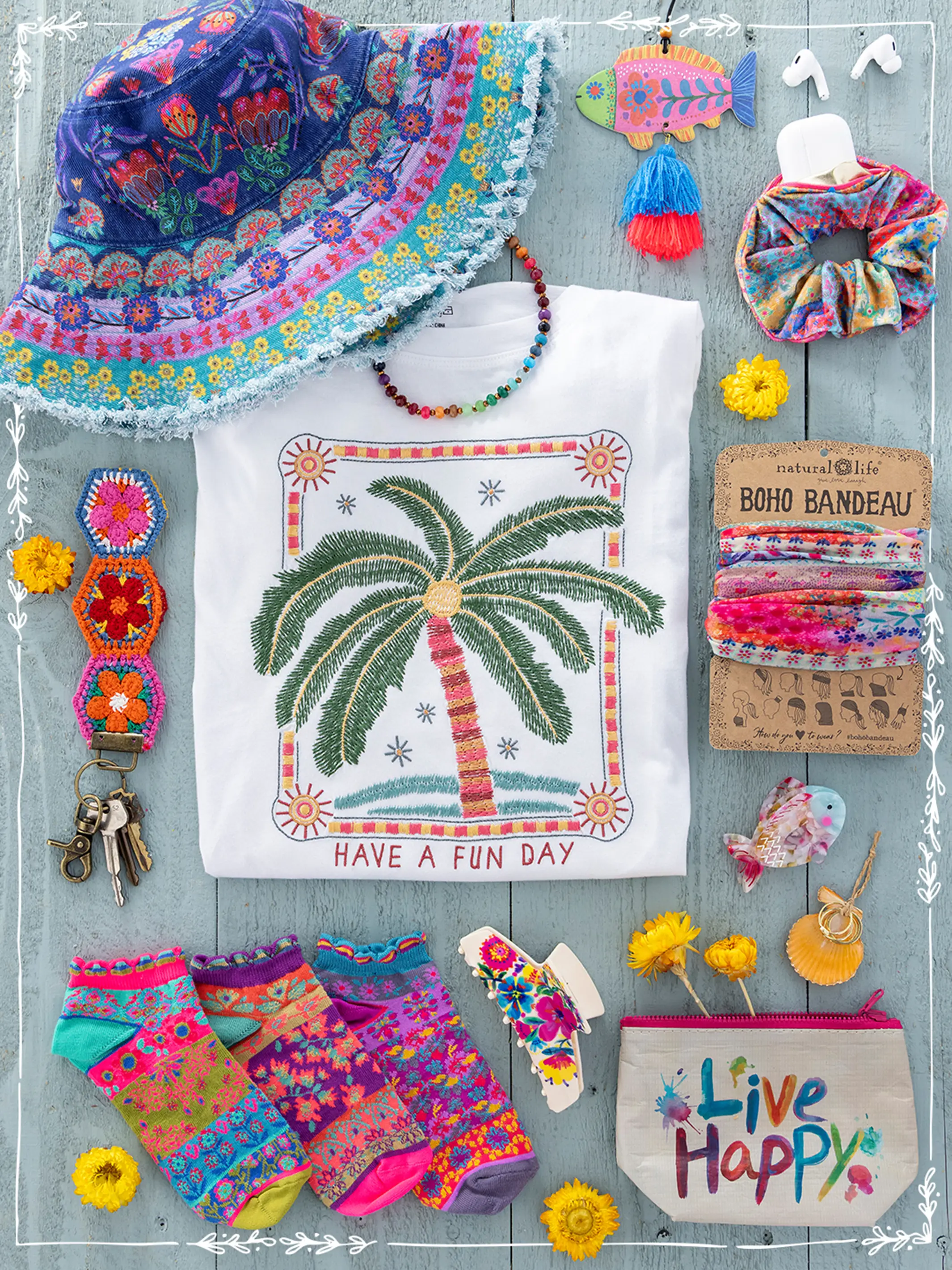 Noah Embroidered Cotton Tee - Palm Tree - Image 6