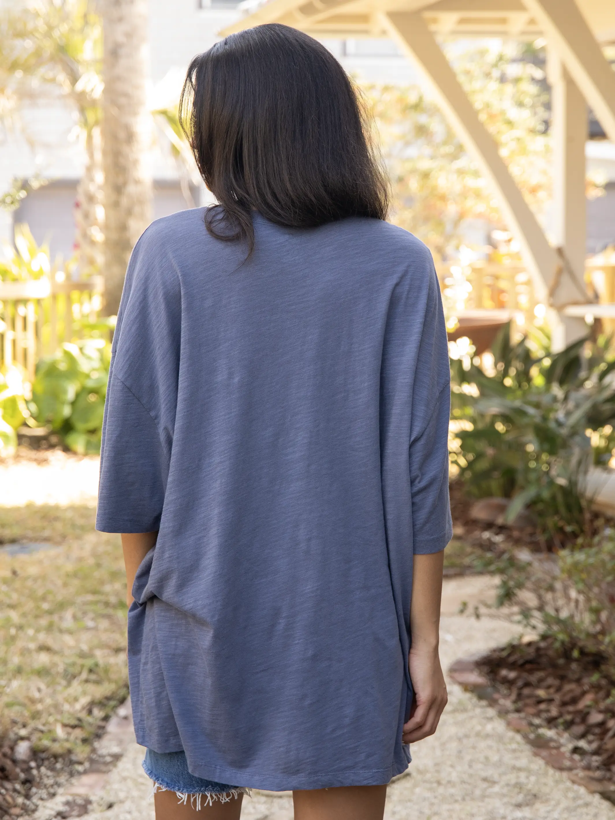 One Size Cotton Easy Tee - Twilight Folk Garden - Image 2