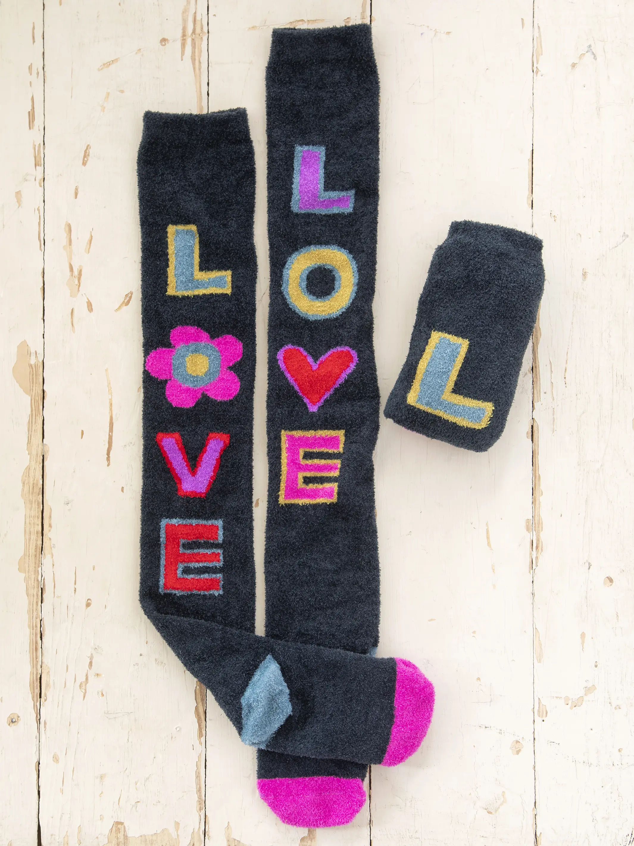 Over-the-Knee Cozy Socks - Navy Love - Image 2