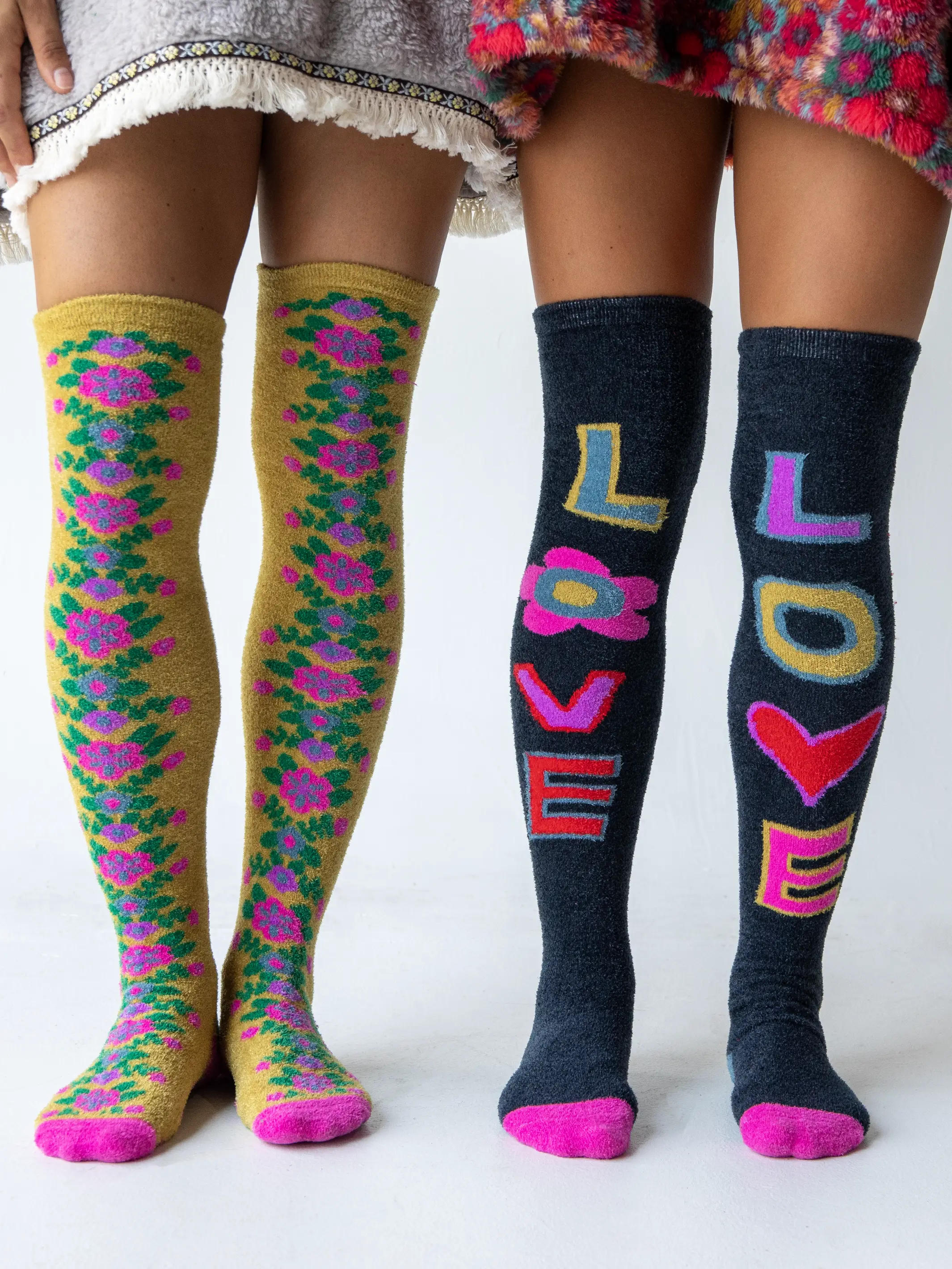 Over-the-Knee Cozy Socks - Navy Love - Image 3