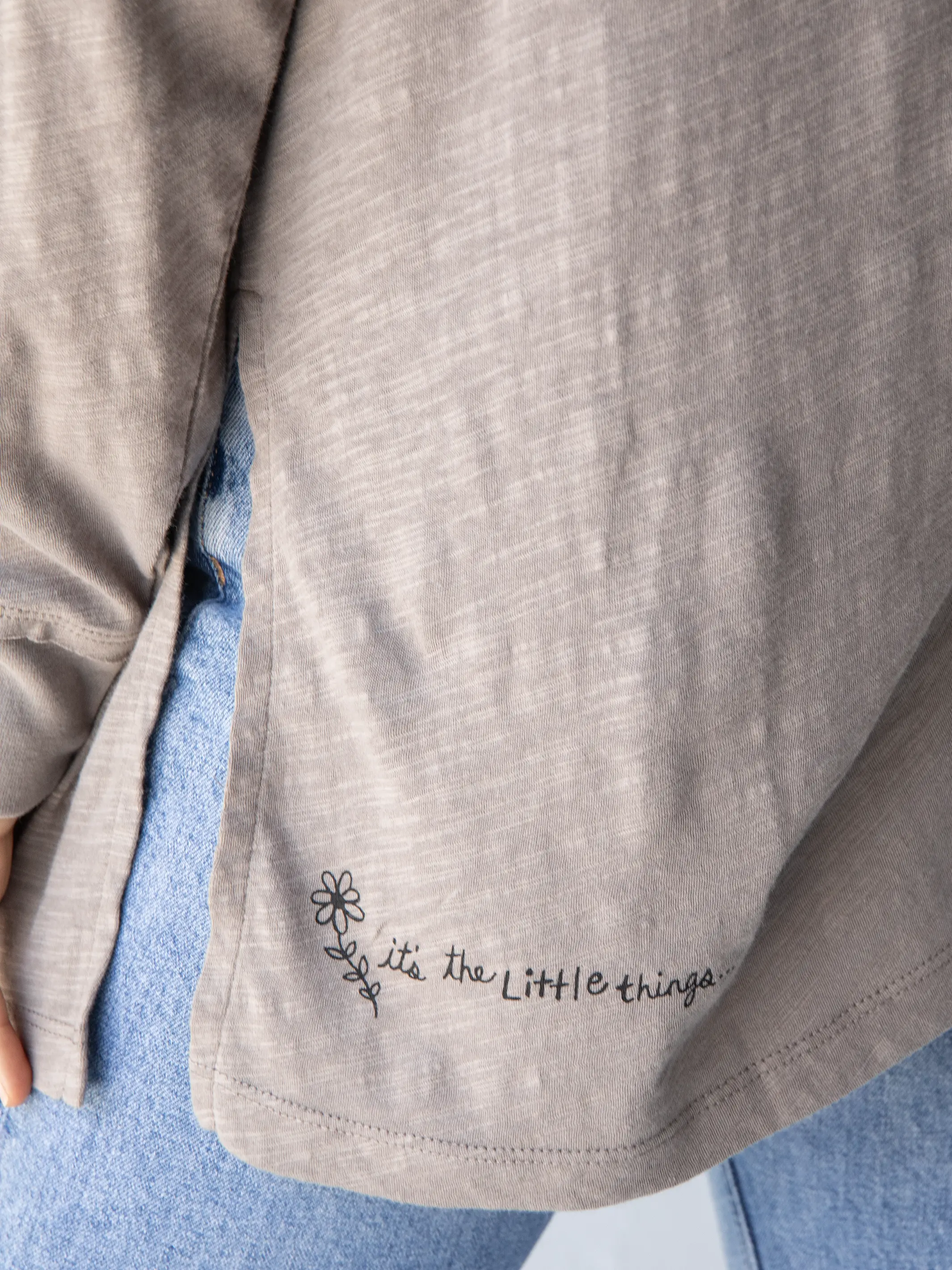Oversized Cotton Doodle Tee - Ash - Image 3