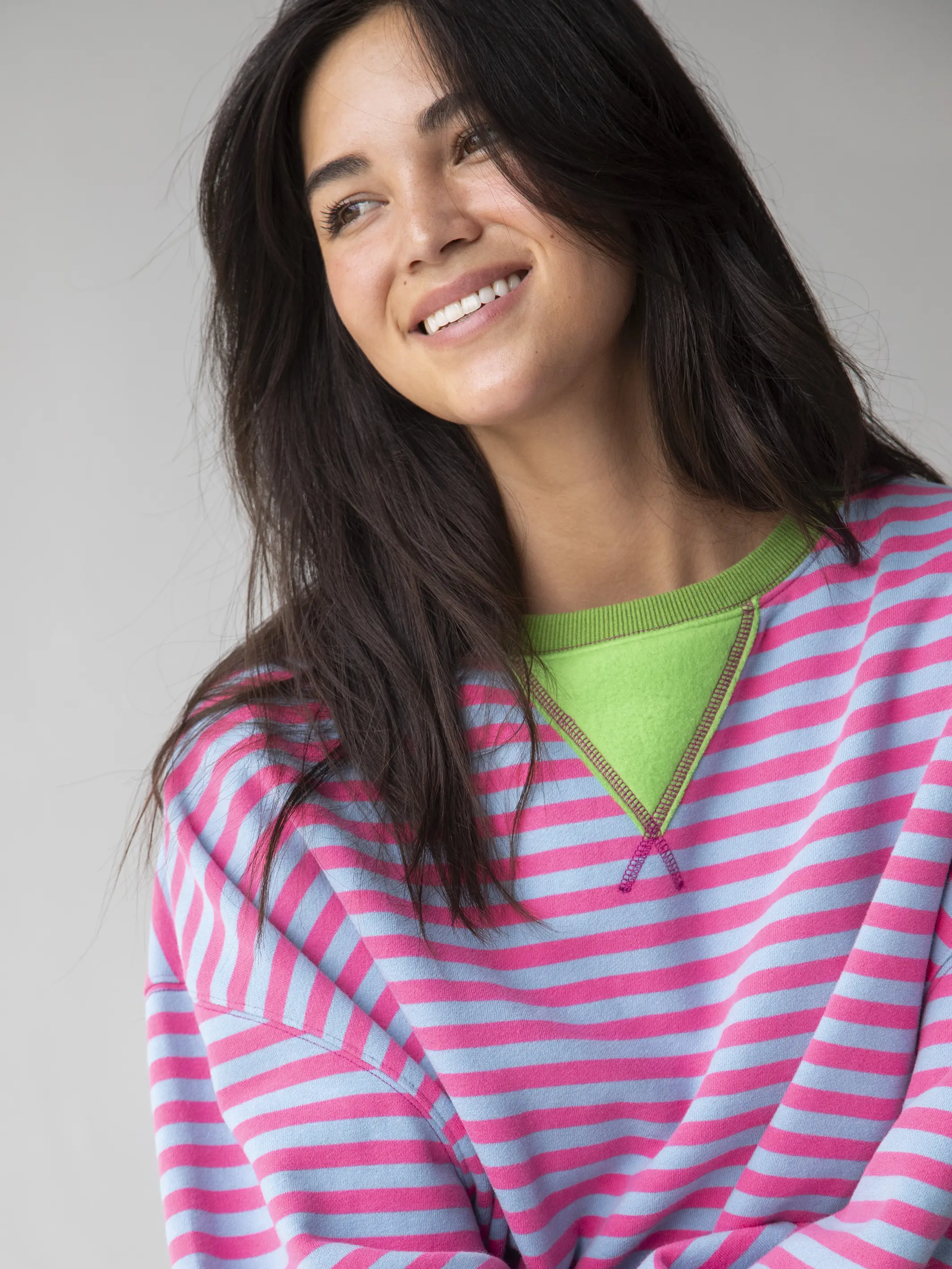 Oversized Striped Crewneck - Taffy Twist - Image 2