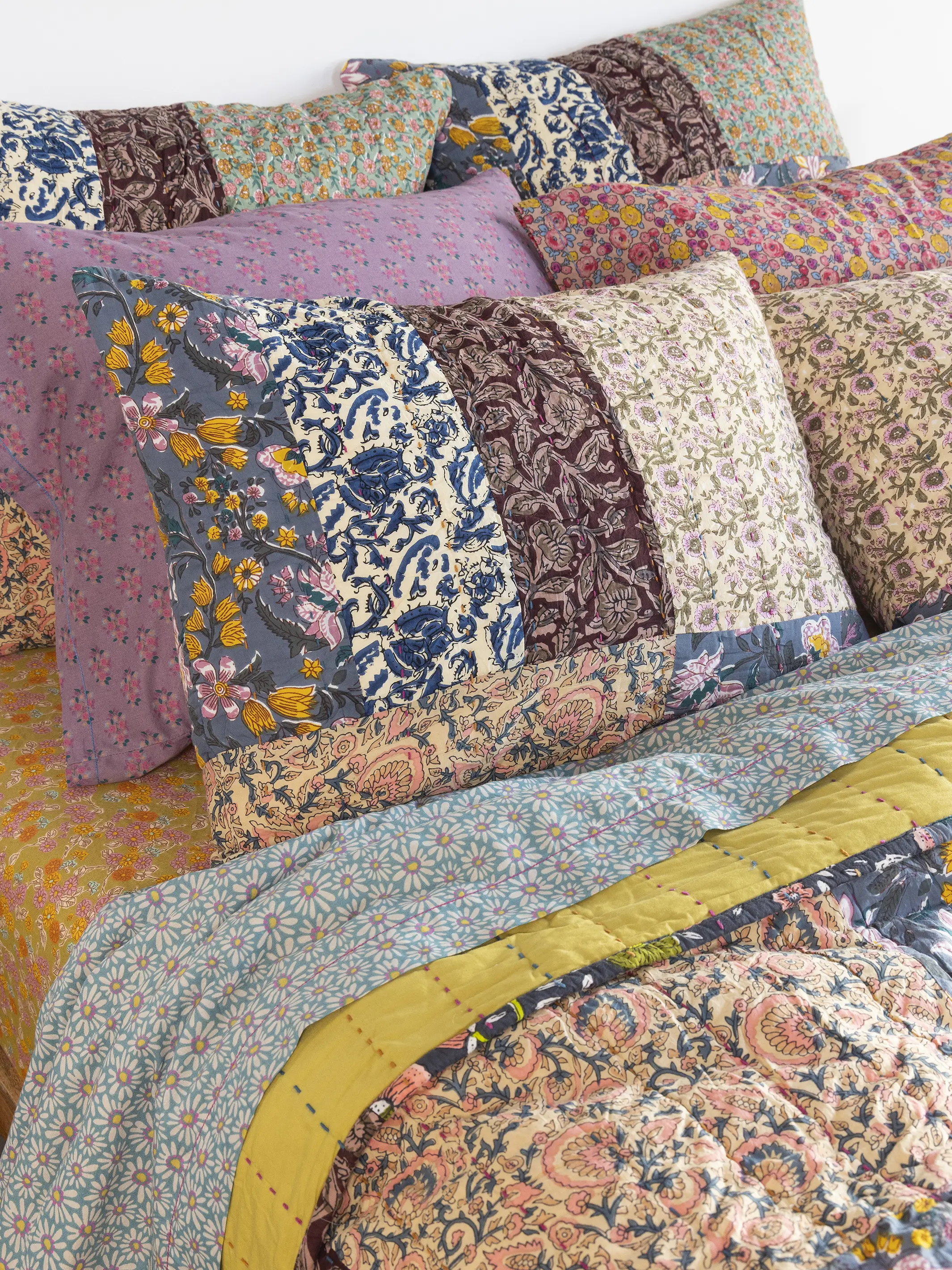 Patchwork Shams, Set of 2 - Block Print - Image 2