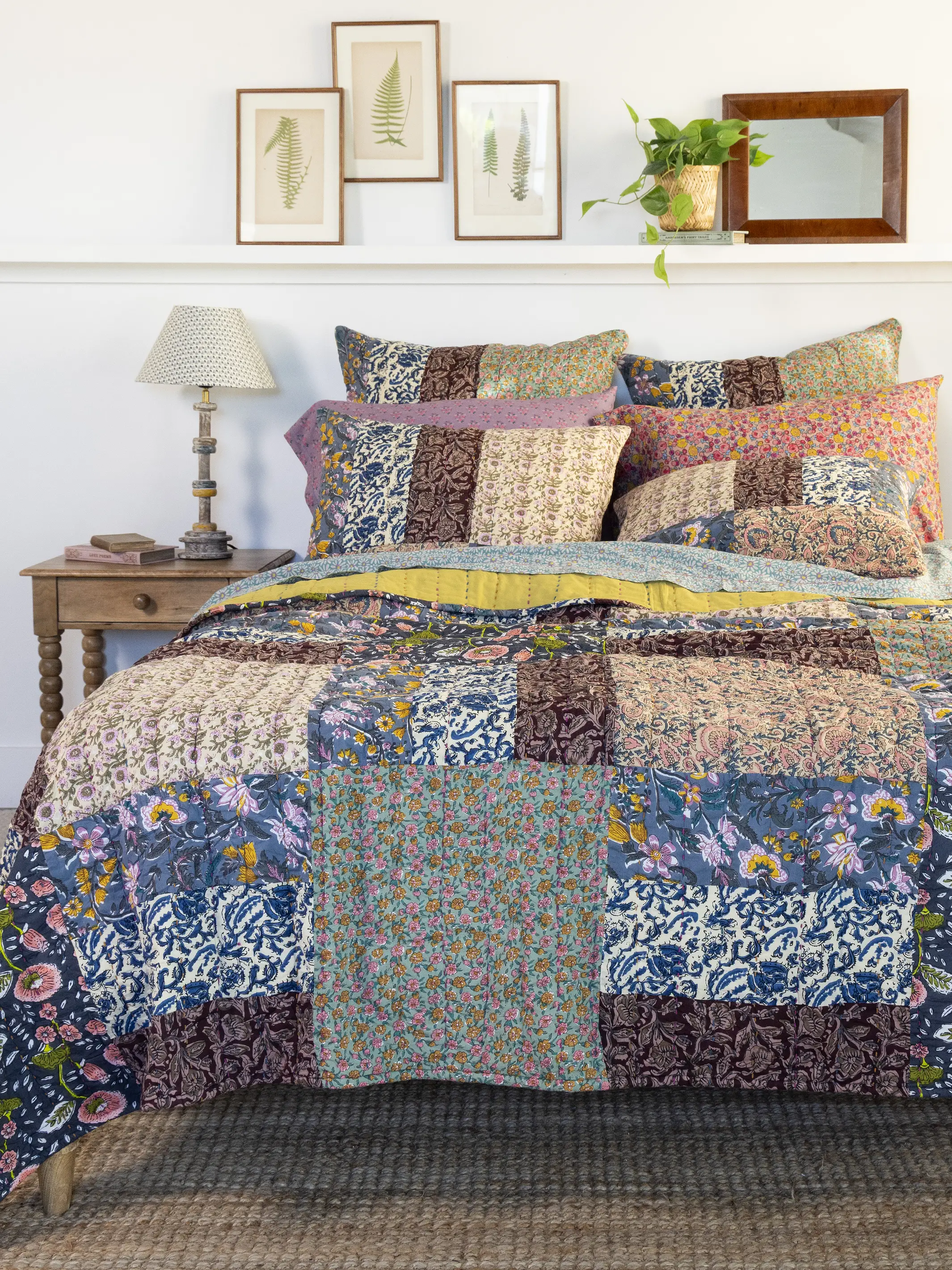 Patchwork Shams, Set of 2 - Block Print - Image 3