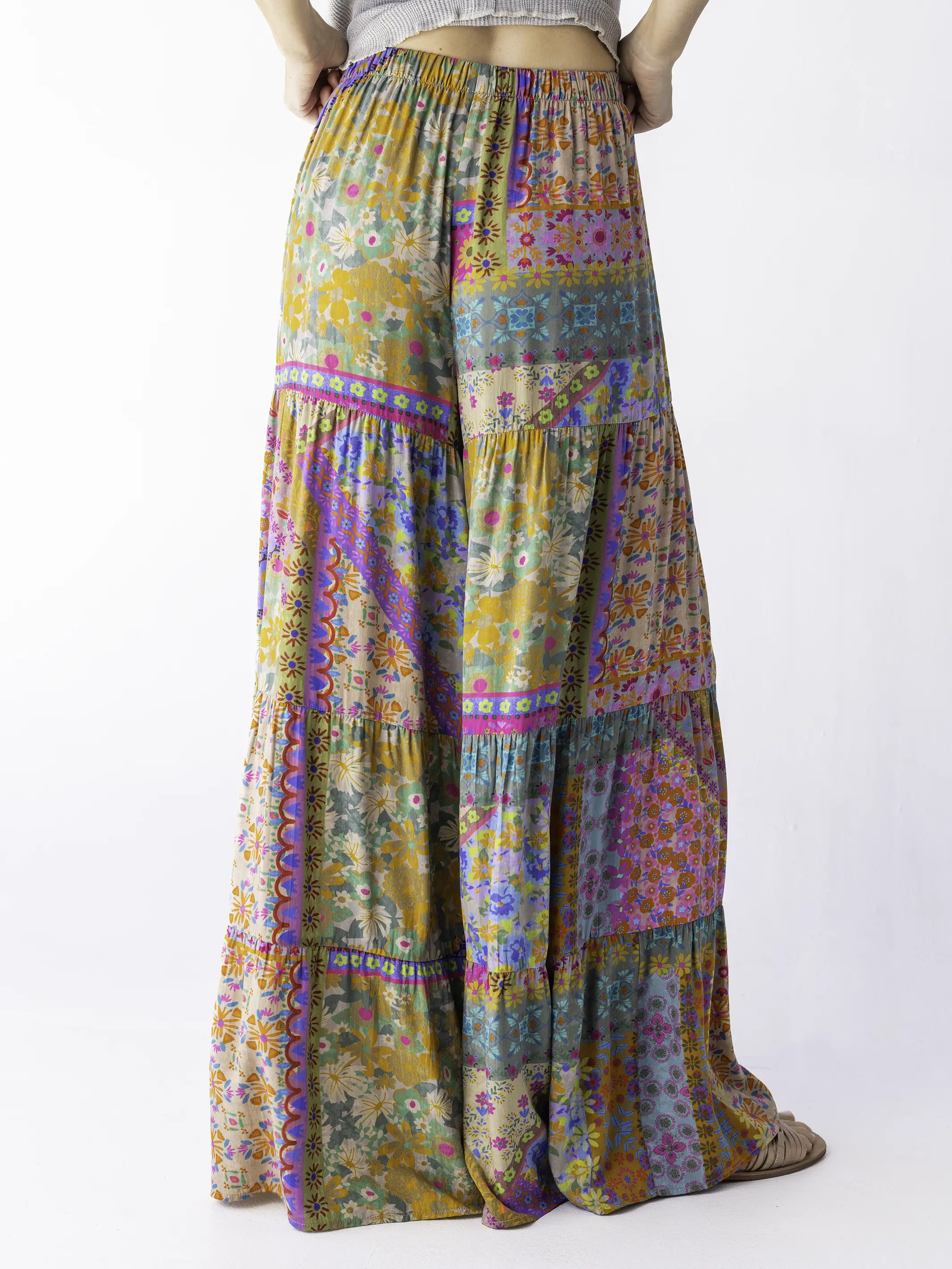 Patti Palazzo Pants - Folk Flower Patchwork - Image 4