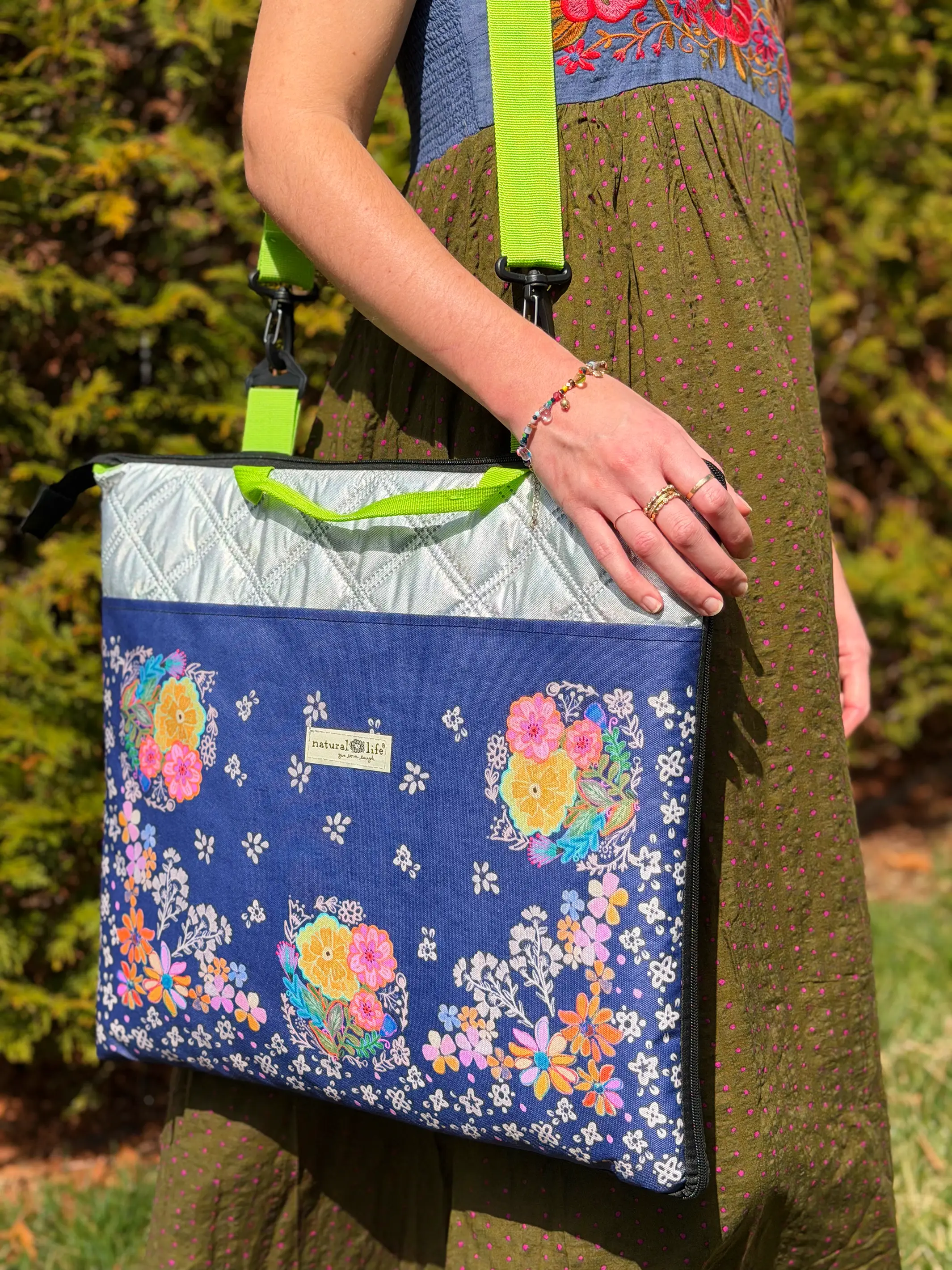 Picnic Blanket Tote - Tropic Bandana Navy - Image 2