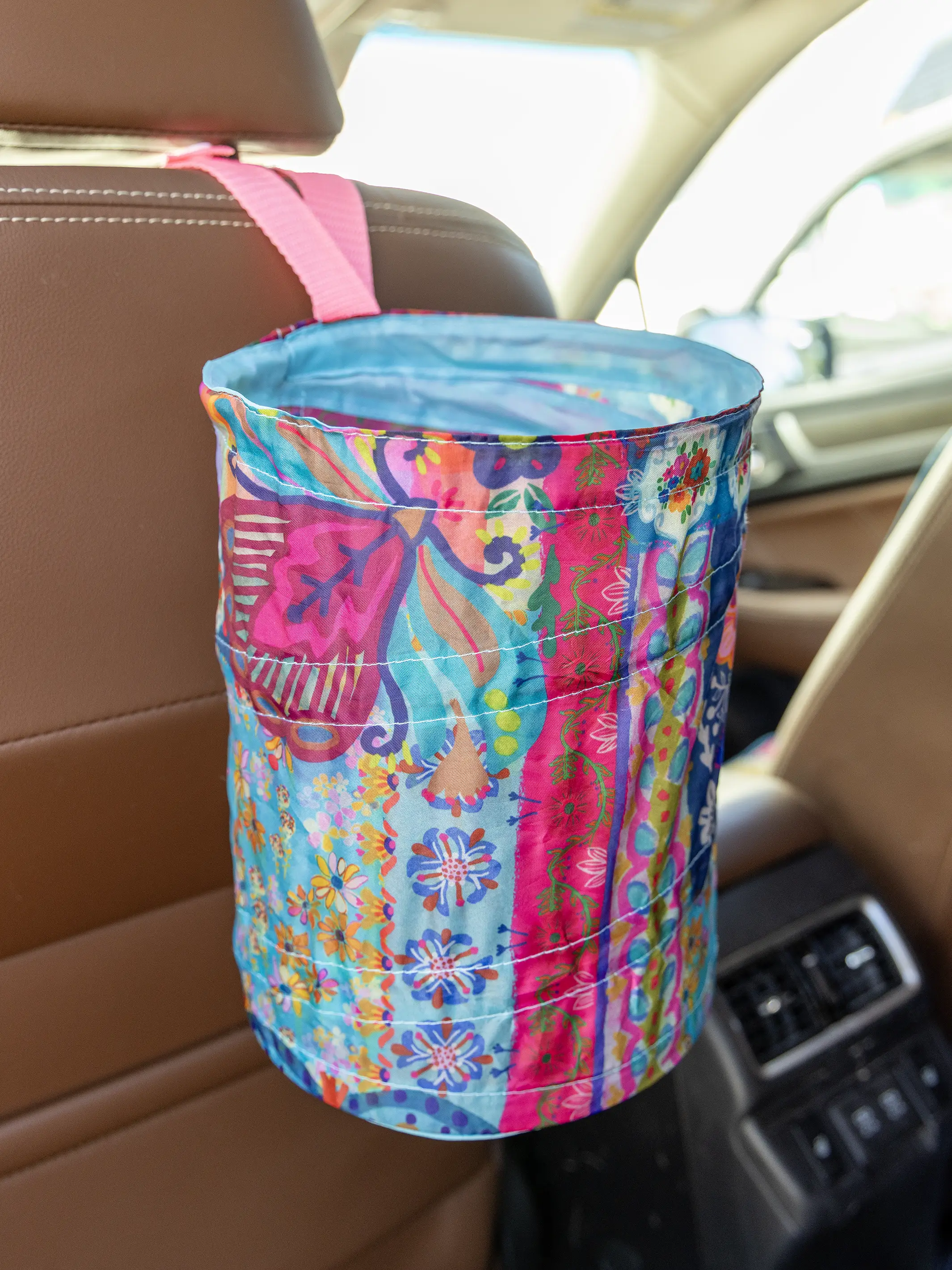 Pop-Up Car Trash Can - Floral Patchwork - Image 2