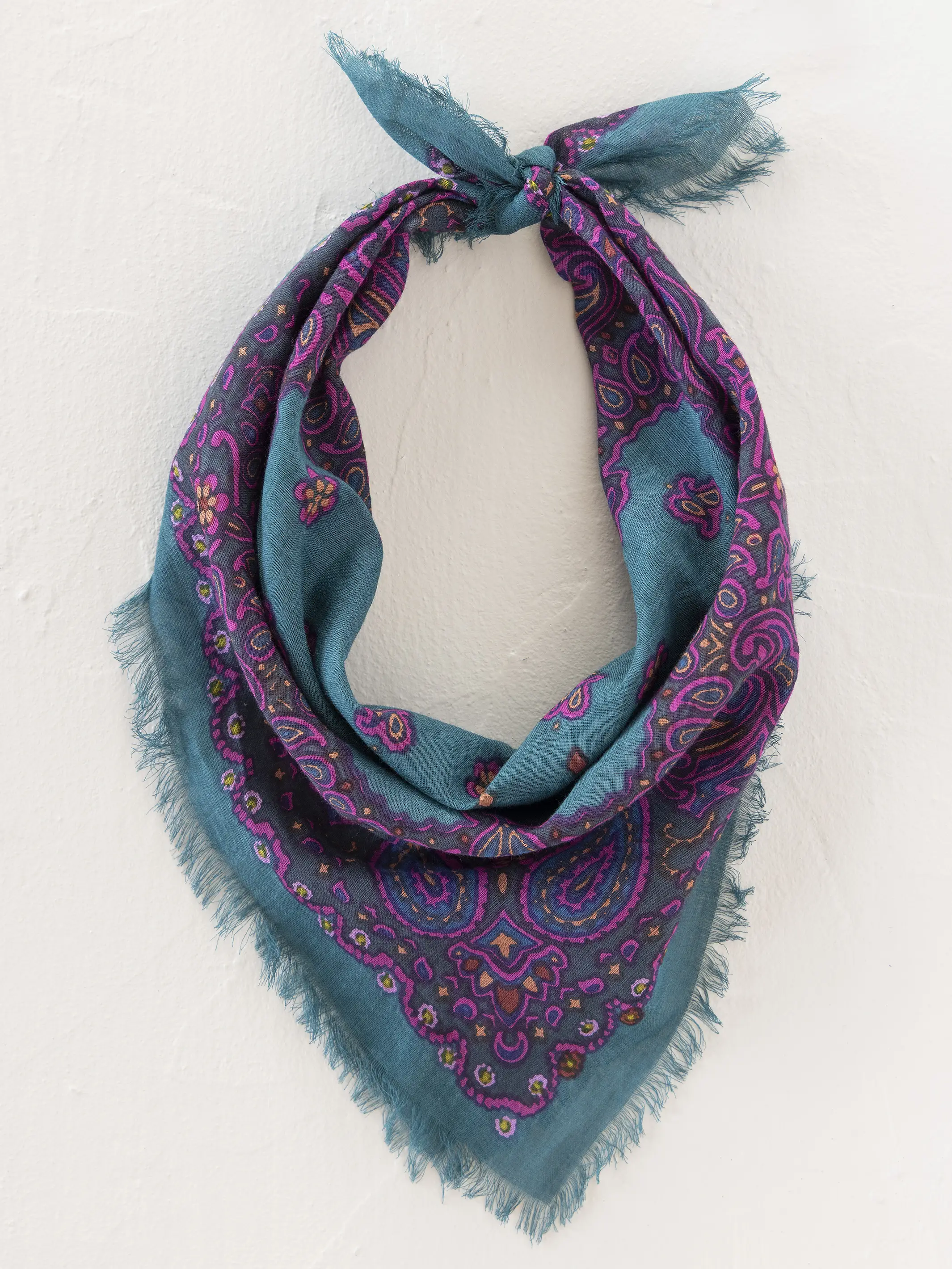Printed Cotton Bandana - Charcoal Brimfield - Image 2