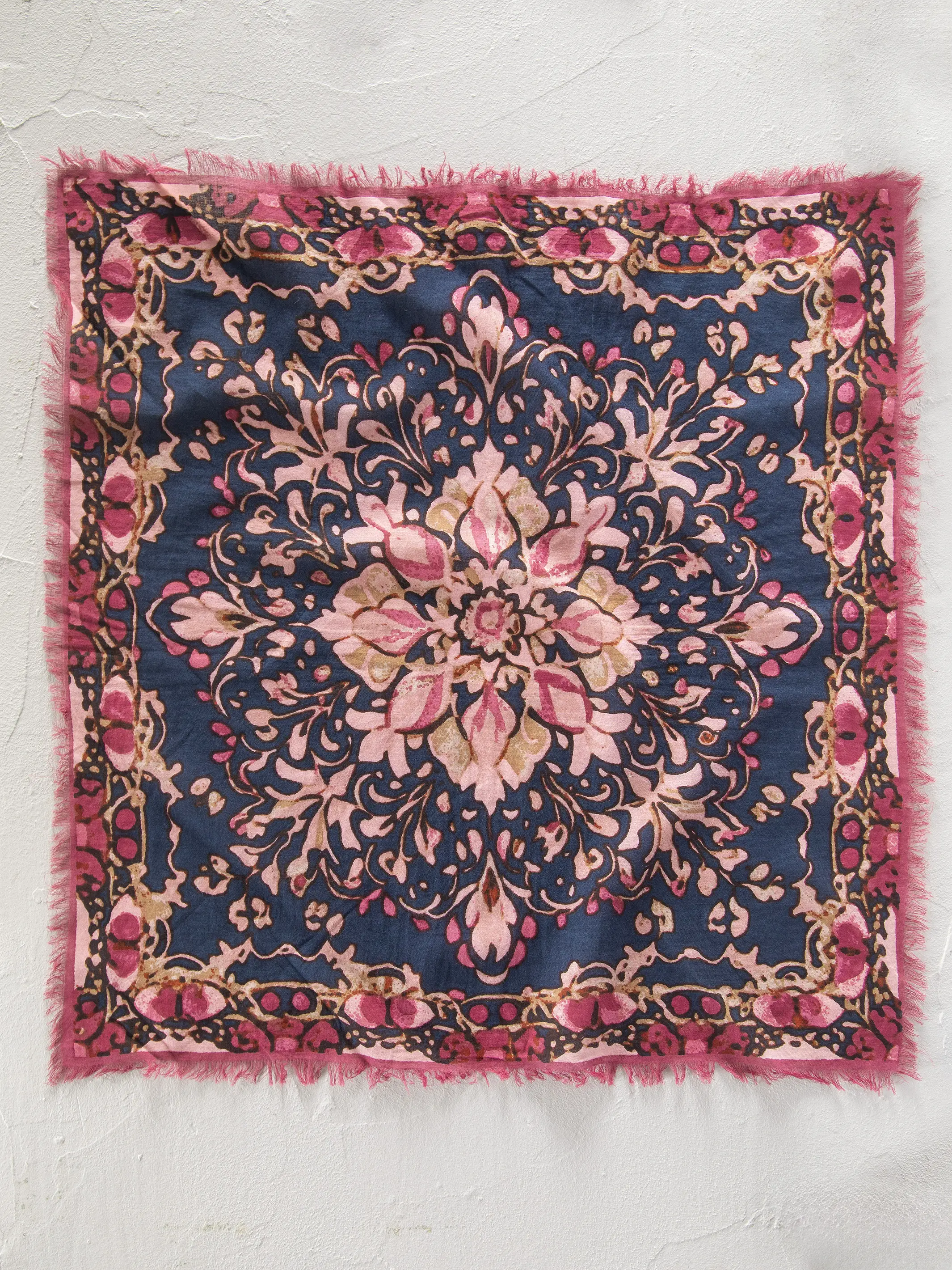 Printed Cotton Bandana - Navy - Image 2