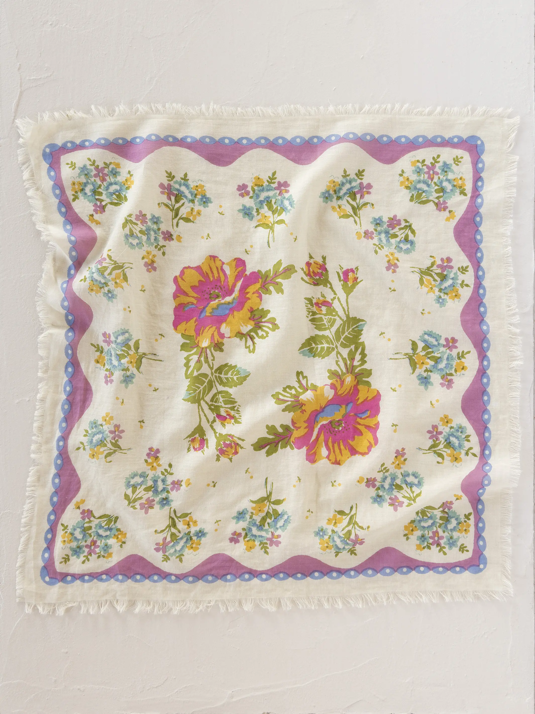 Printed Cotton Bandana - Sweet Blossoms Pink - Image 2