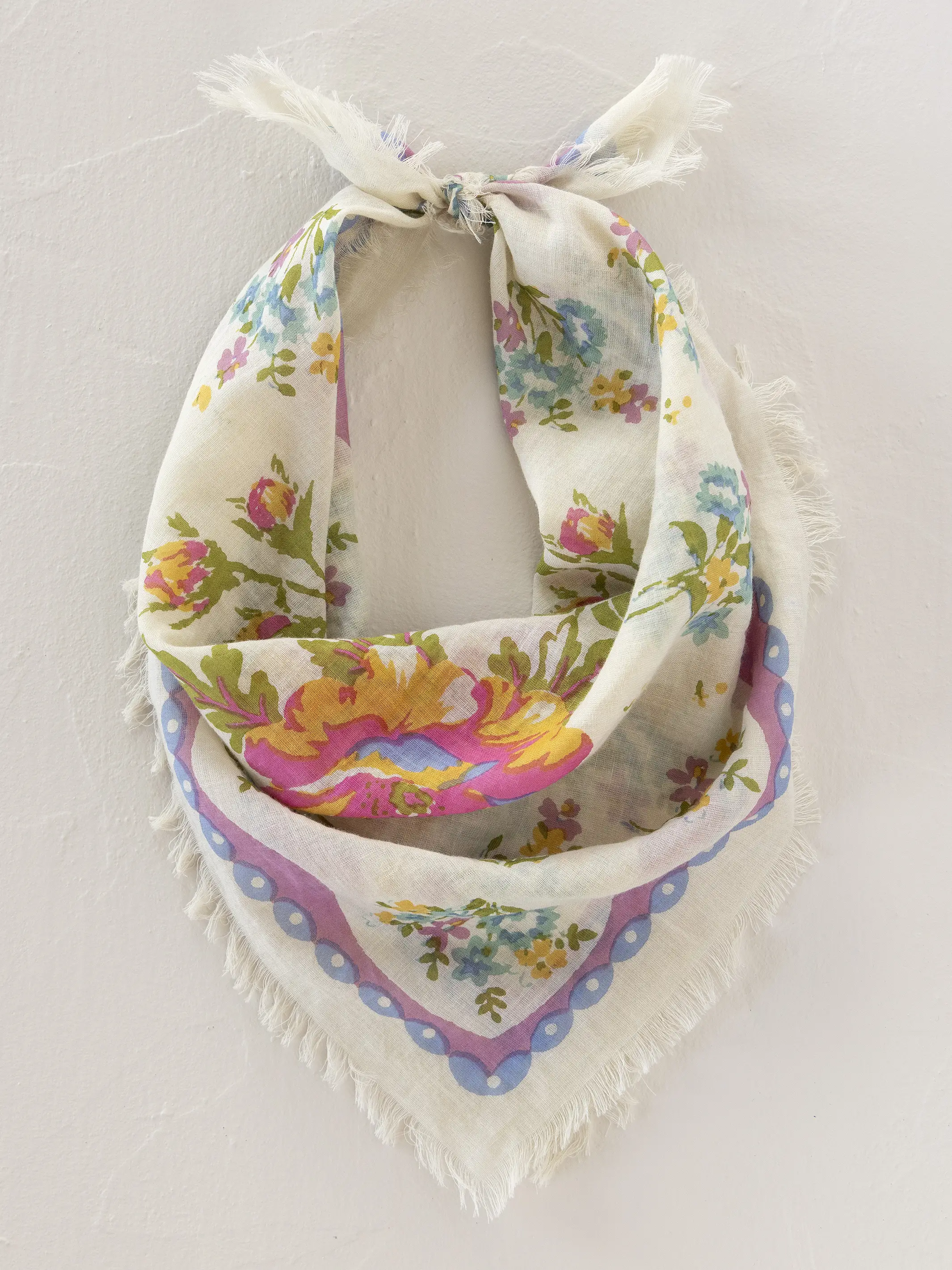 Printed Cotton Bandana - Sweet Blossoms Pink - Image 3