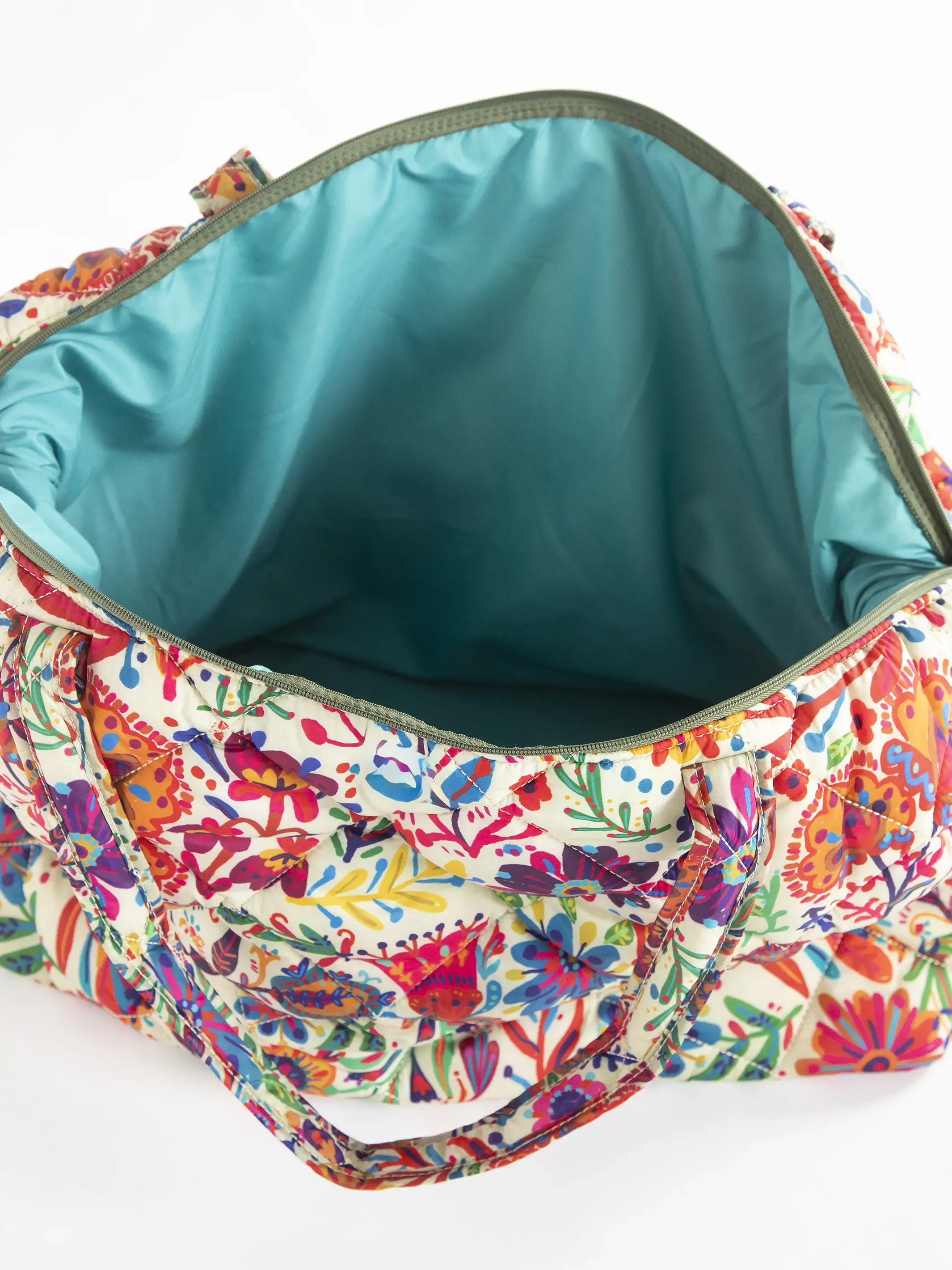 Puffy Weekender Bag - Rainbow Cream Floral - Image 4