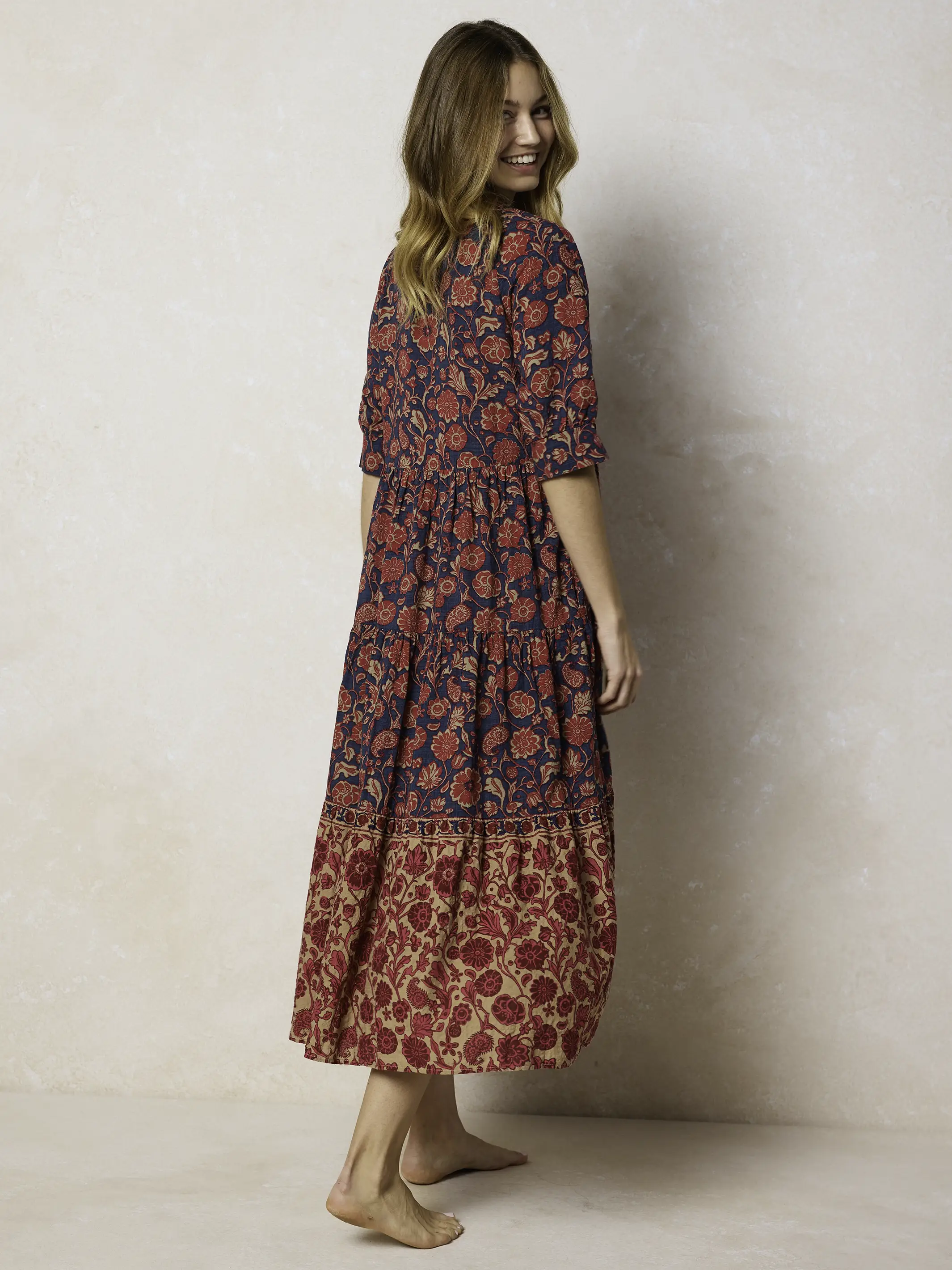 Rebecca Midi Dress - Ornate Paisley Navy - Image 4