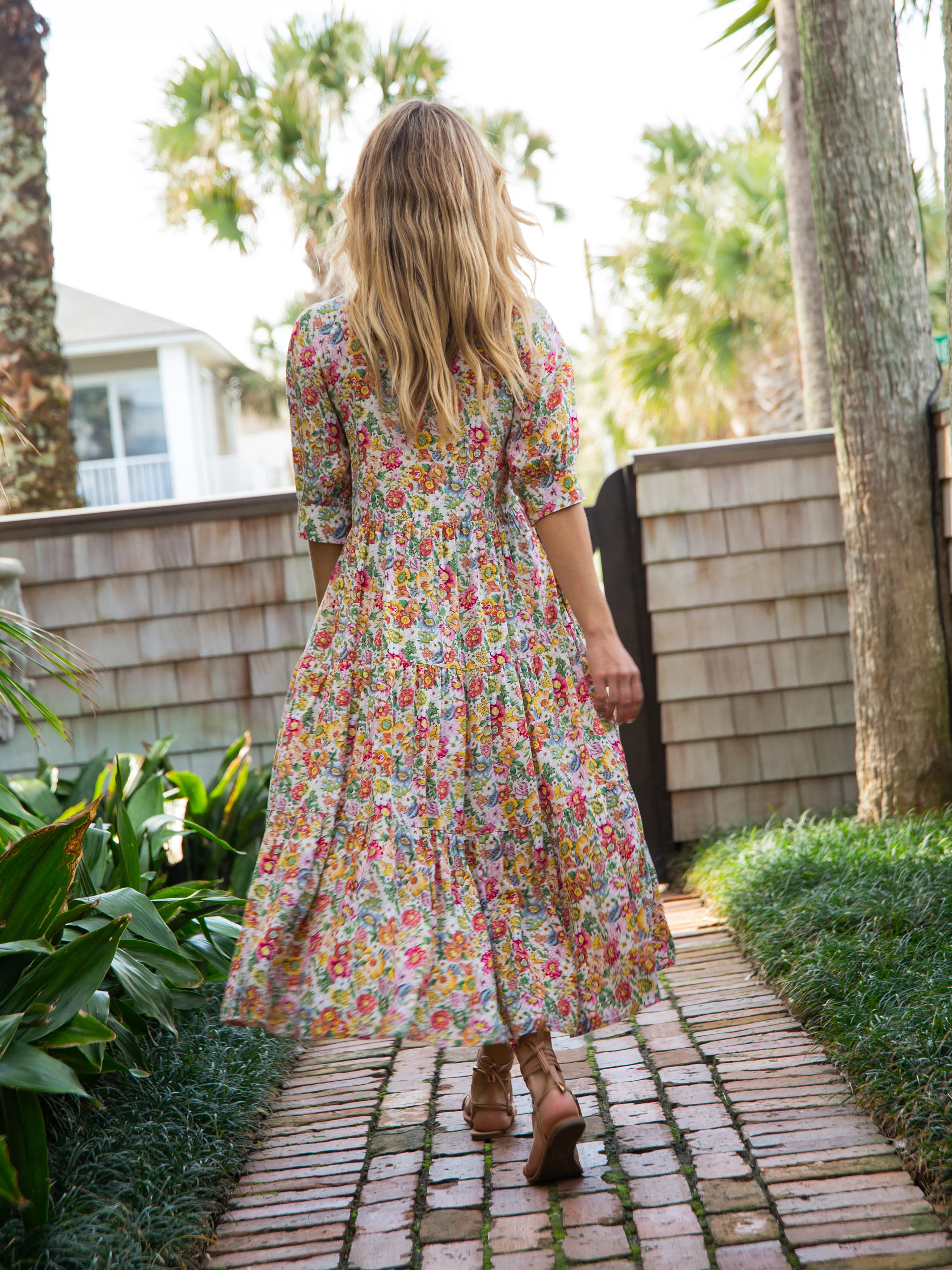 Rebecca Midi Dress - White Floral - Image 4