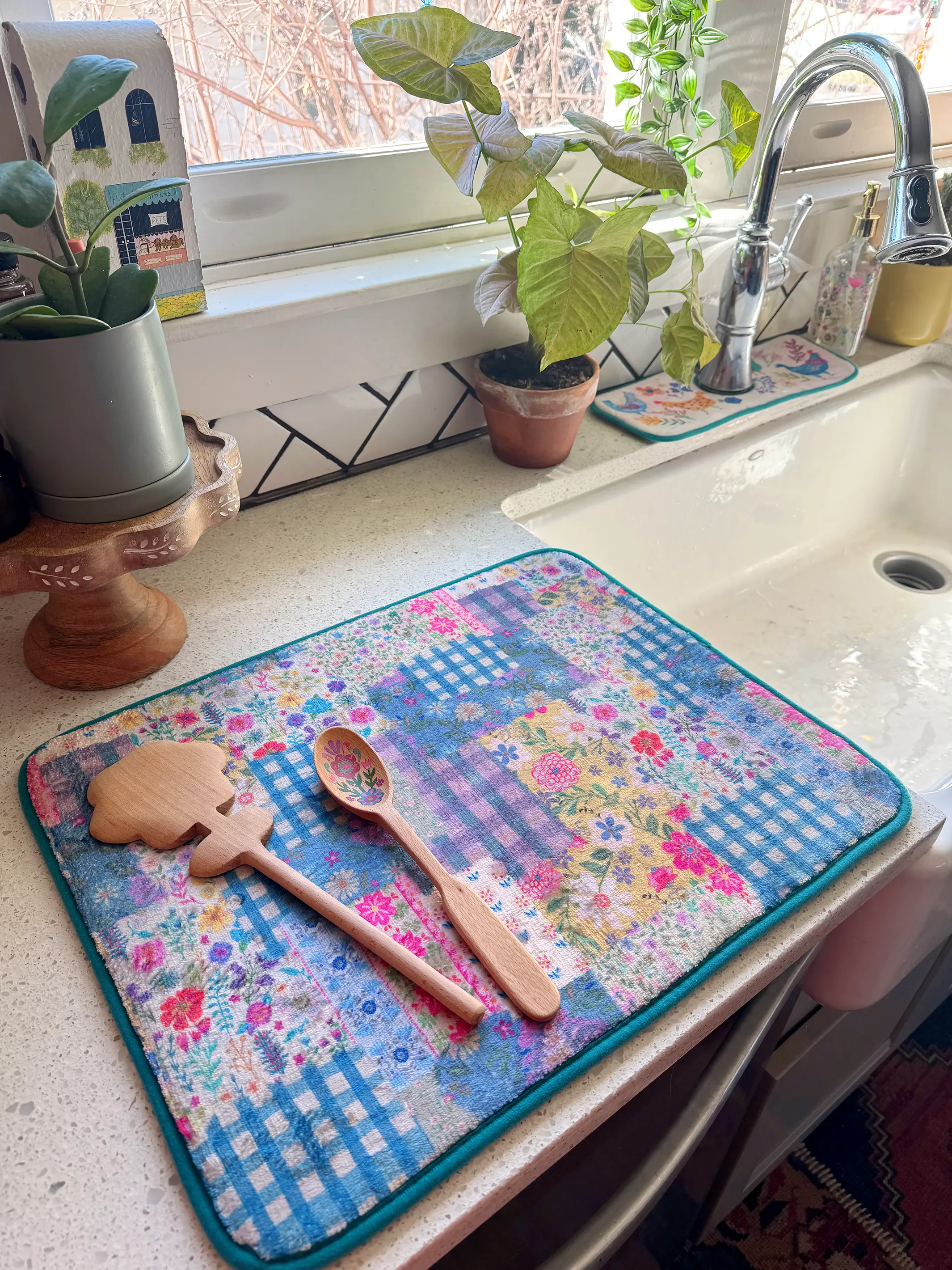 Reversible Dish Drying Mat - Chickens - Image 3