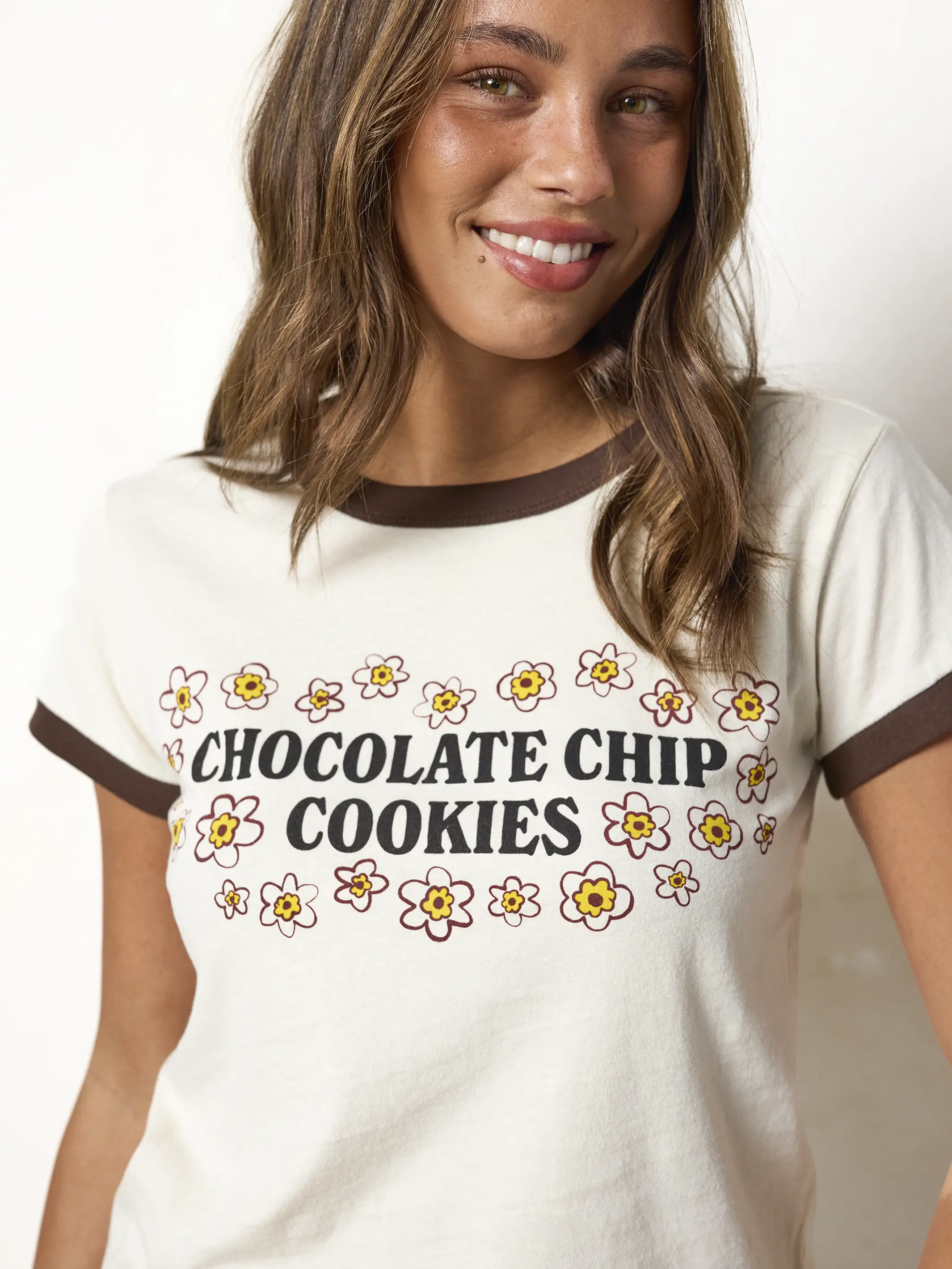 Ringer Cotton Baby Tee Shirt - Chocolate Chip Cookies - Image 2