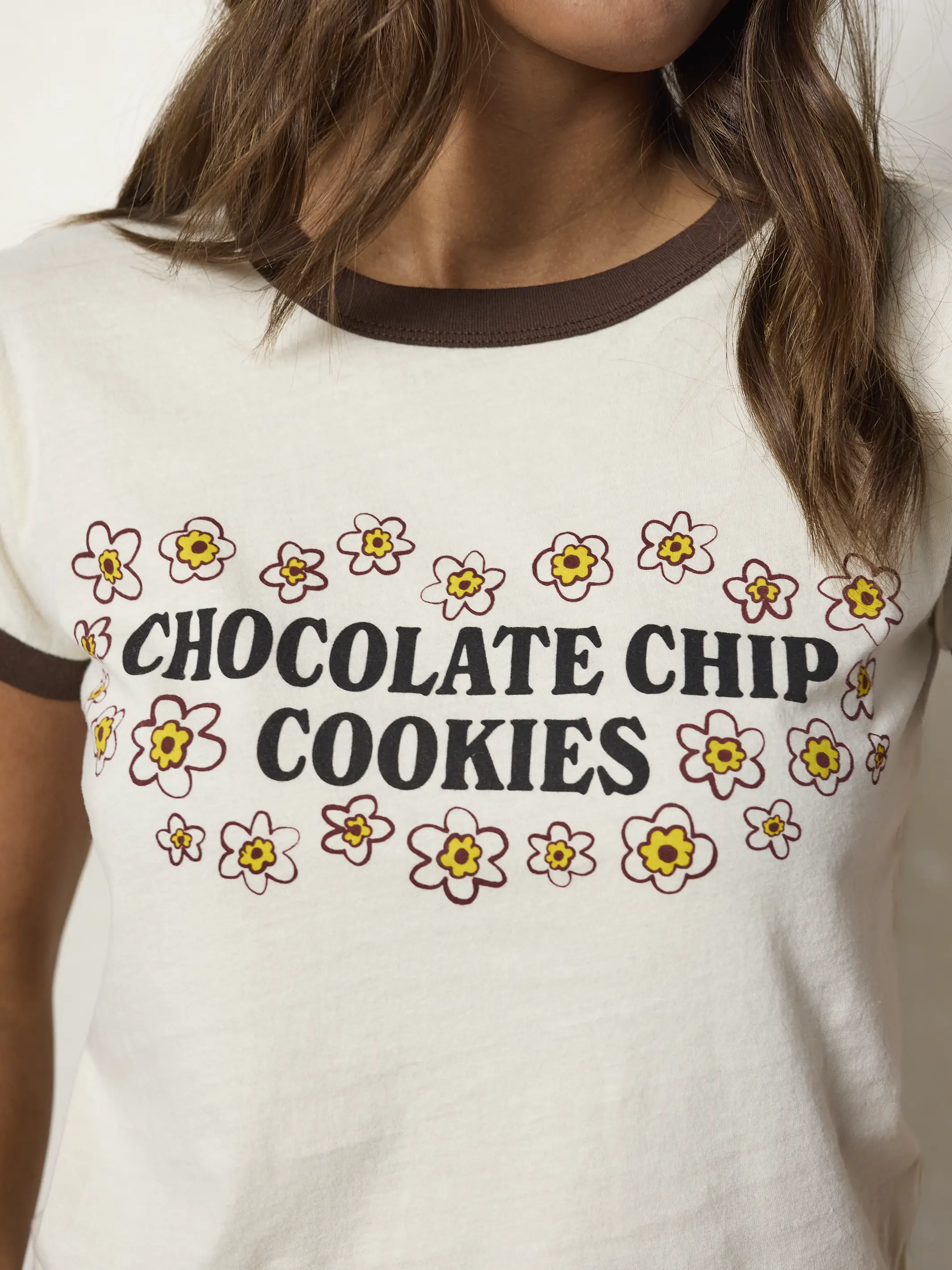 Ringer Cotton Baby Tee Shirt - Chocolate Chip Cookies - Image 5