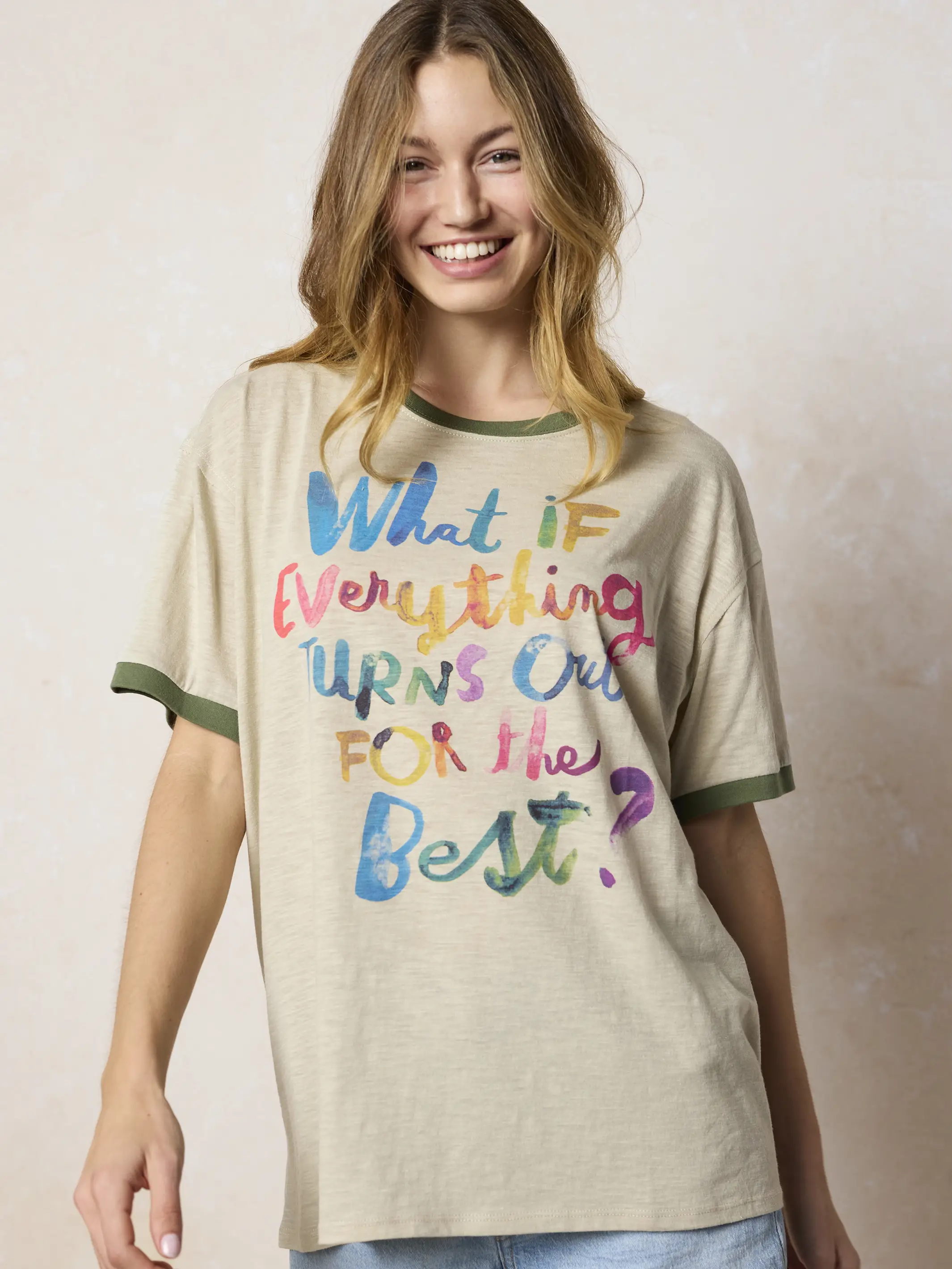 Ringer Oversized Tee Shirt - For The Best - Image 2