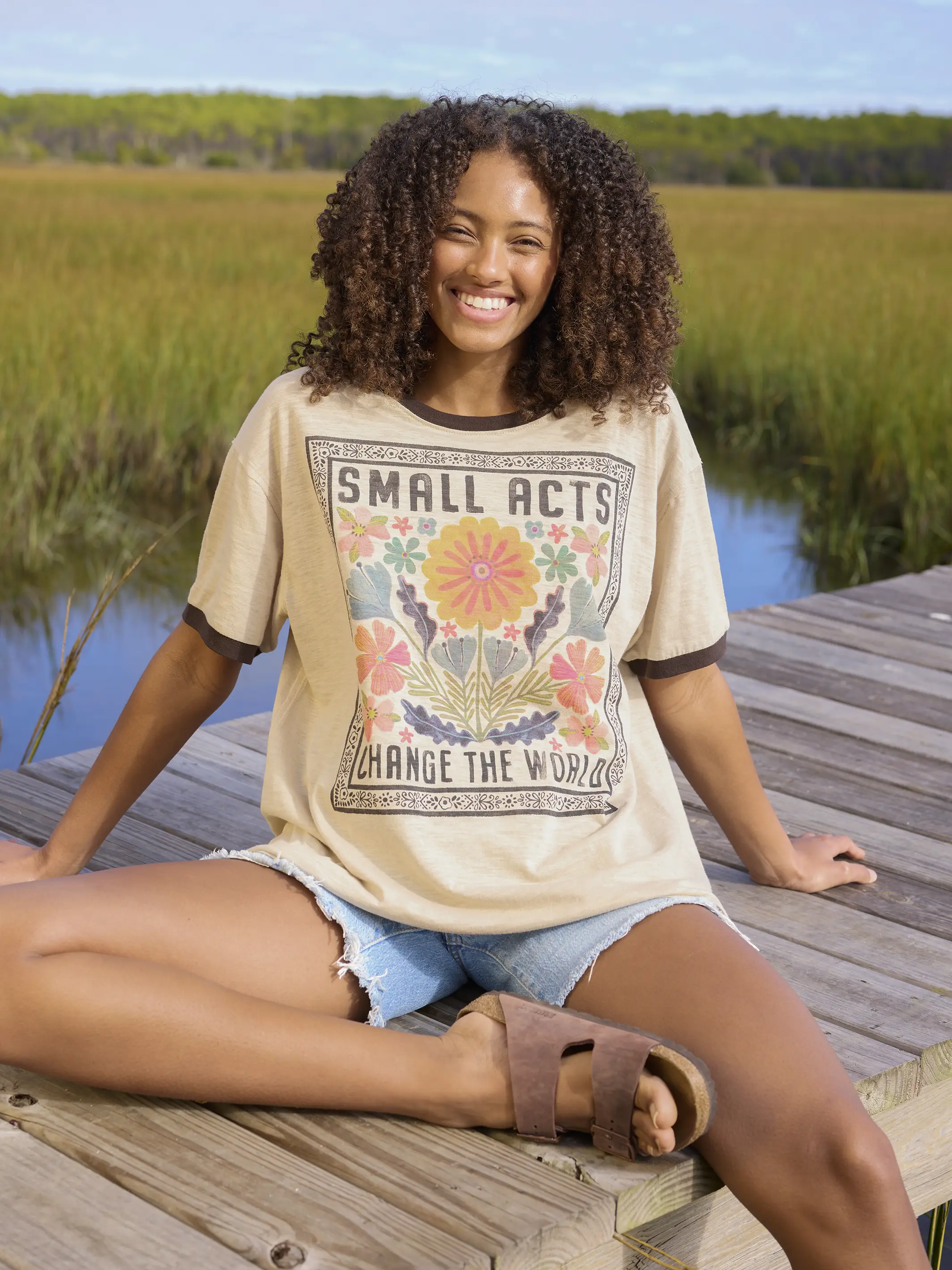 Ringer Oversized Tee Shirt - Small Acts - Image 3