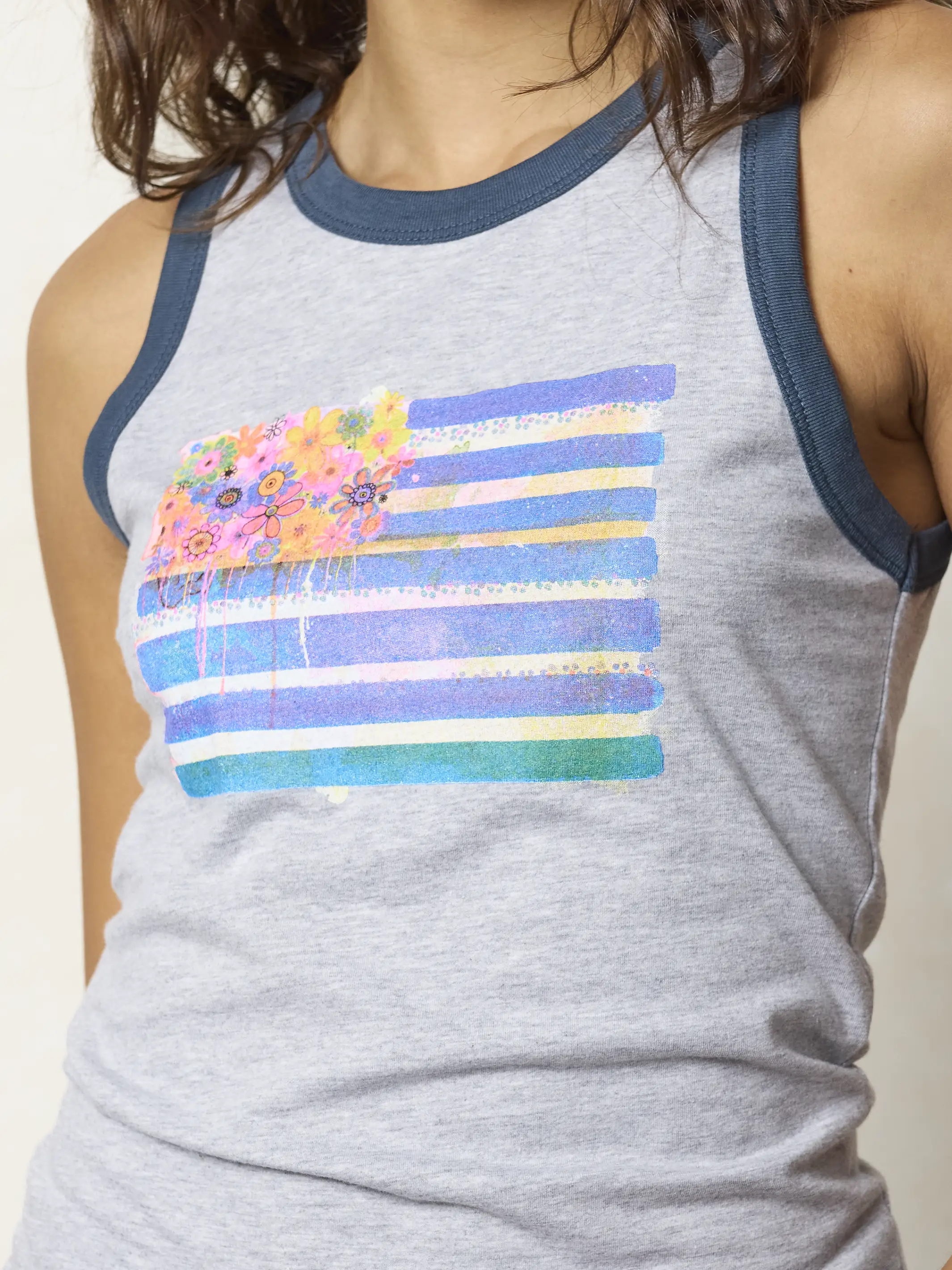 Ringer Tank Top - American Flag - Image 5