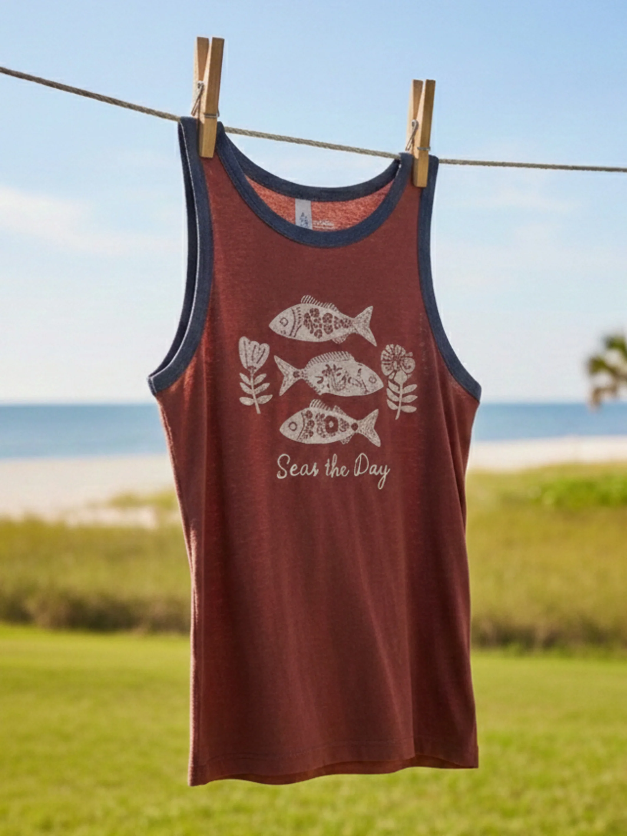 Ringer Tank Top - Seas The Day - Image 2