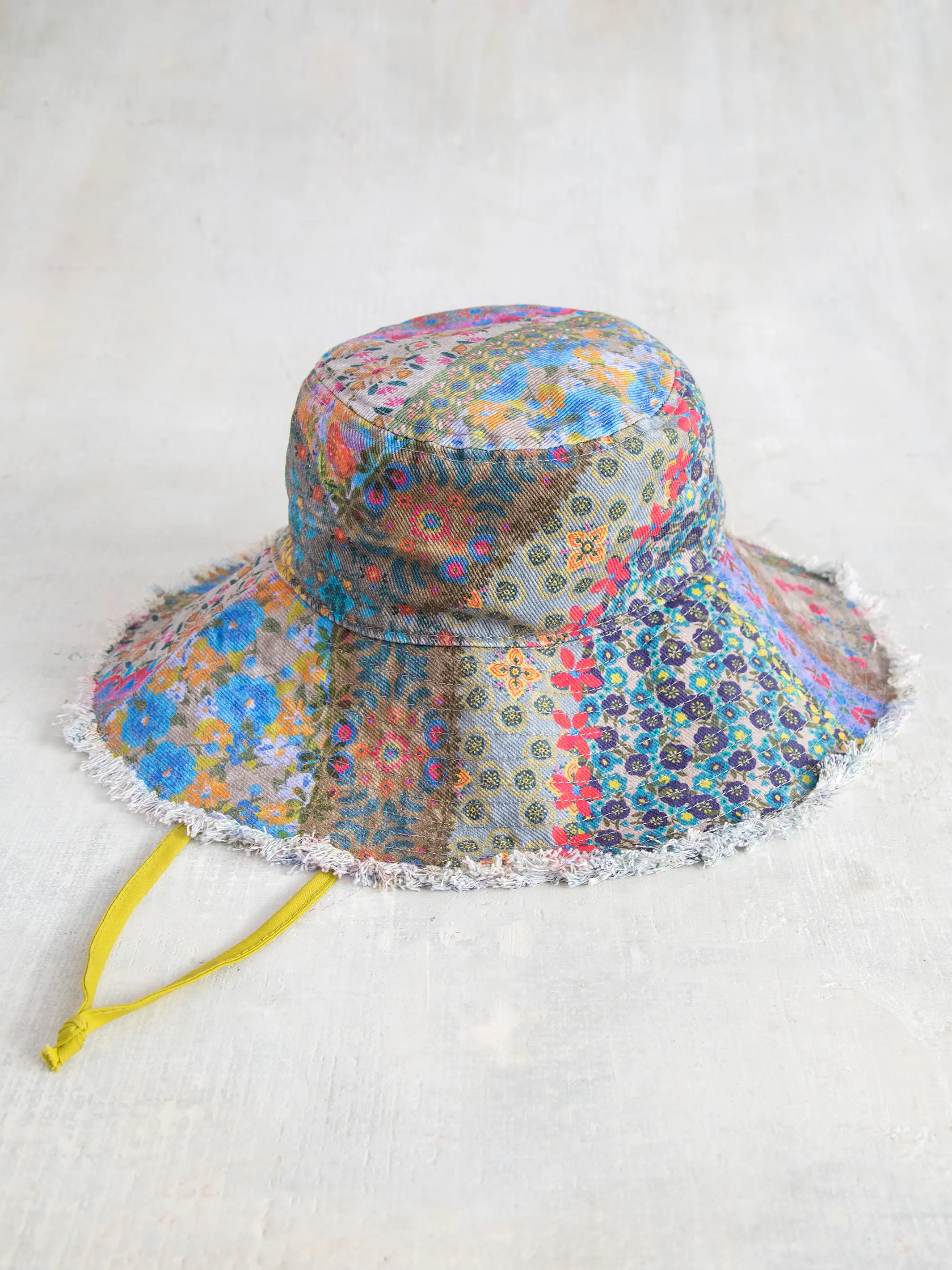 Sandy Days Bucket Hat - Folk Flower Patchwork - Image 2