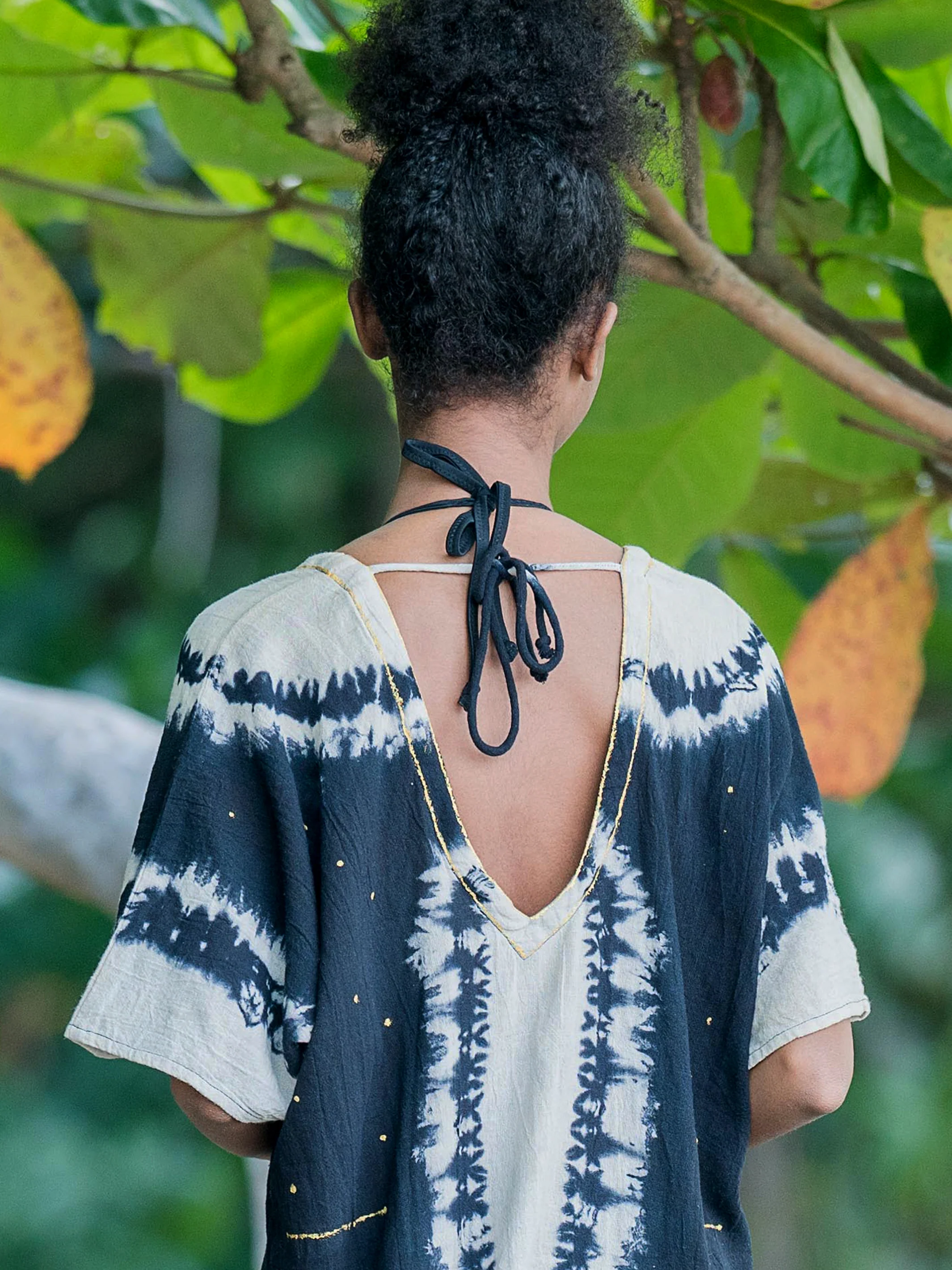 Sayulita Cotton Kaftan - Black - Image 2