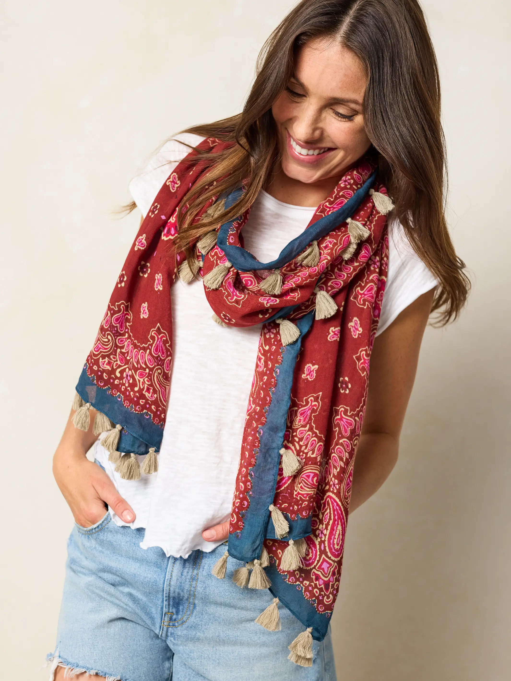 Sayulita Scarf - Brimfield Bandana Ruby - Image 2