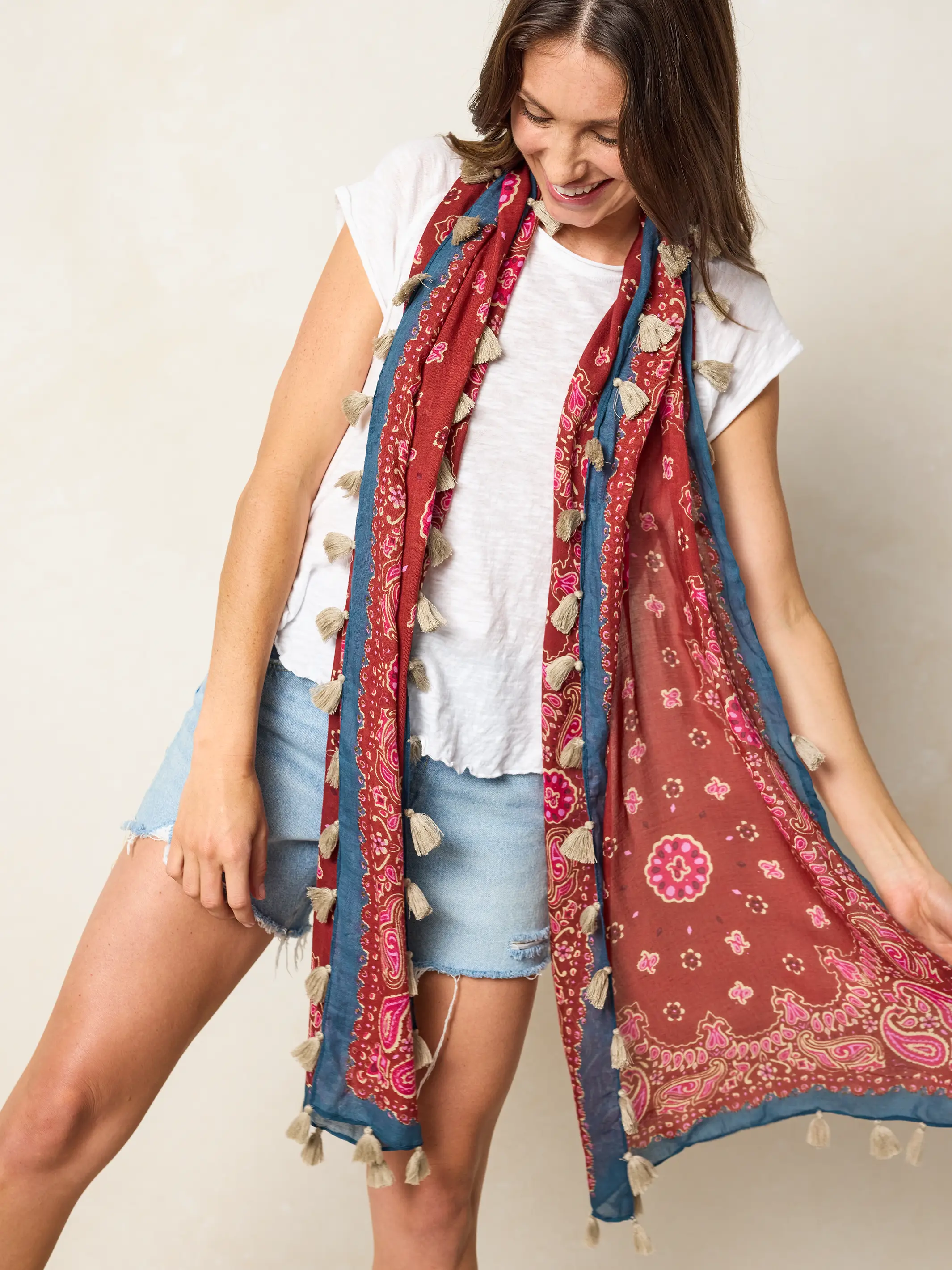 Sayulita Scarf - Brimfield Bandana Ruby - Image 3