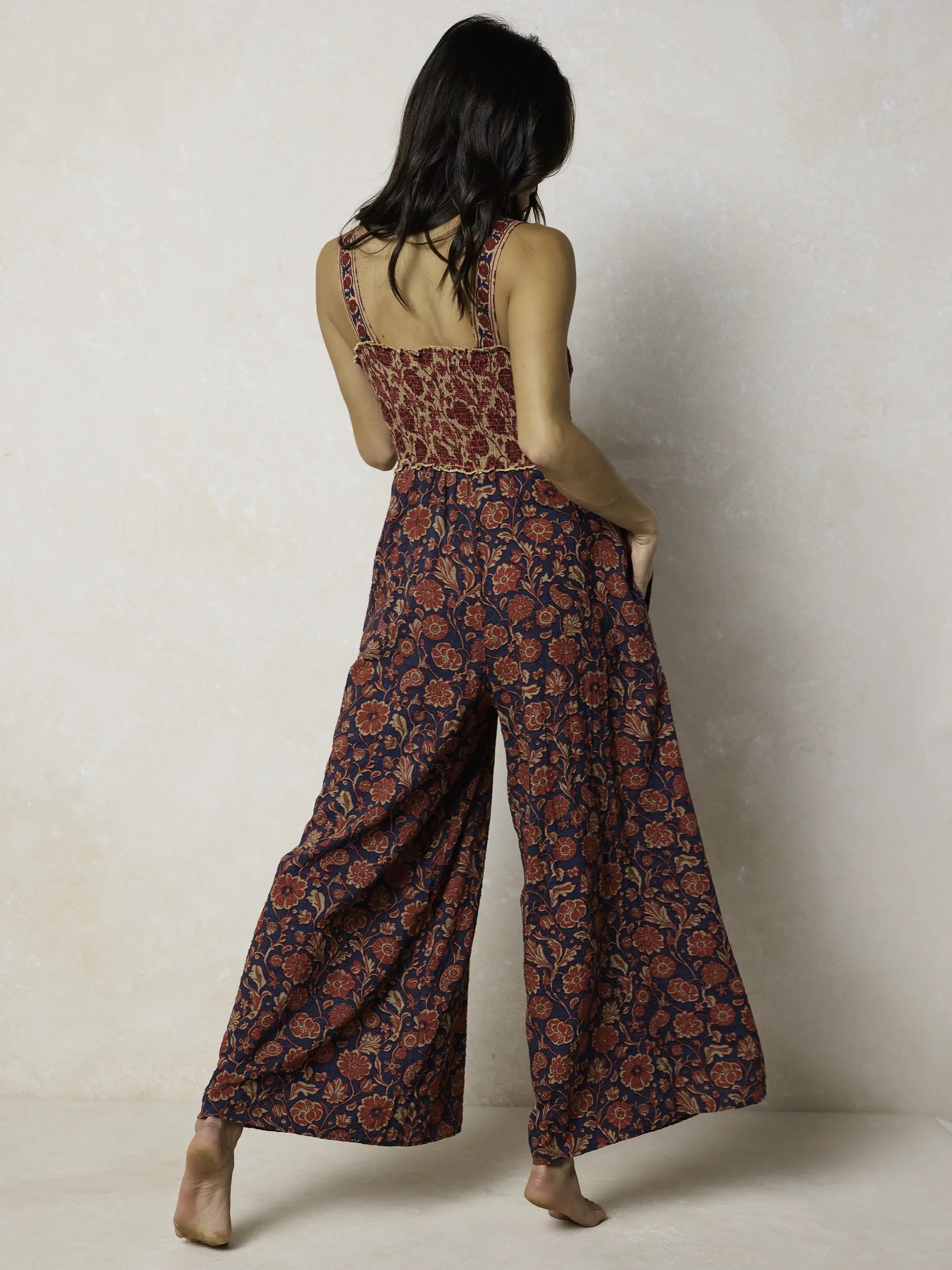 Sedona Jumpsuit - Ornate Paisley Navy - Image 4