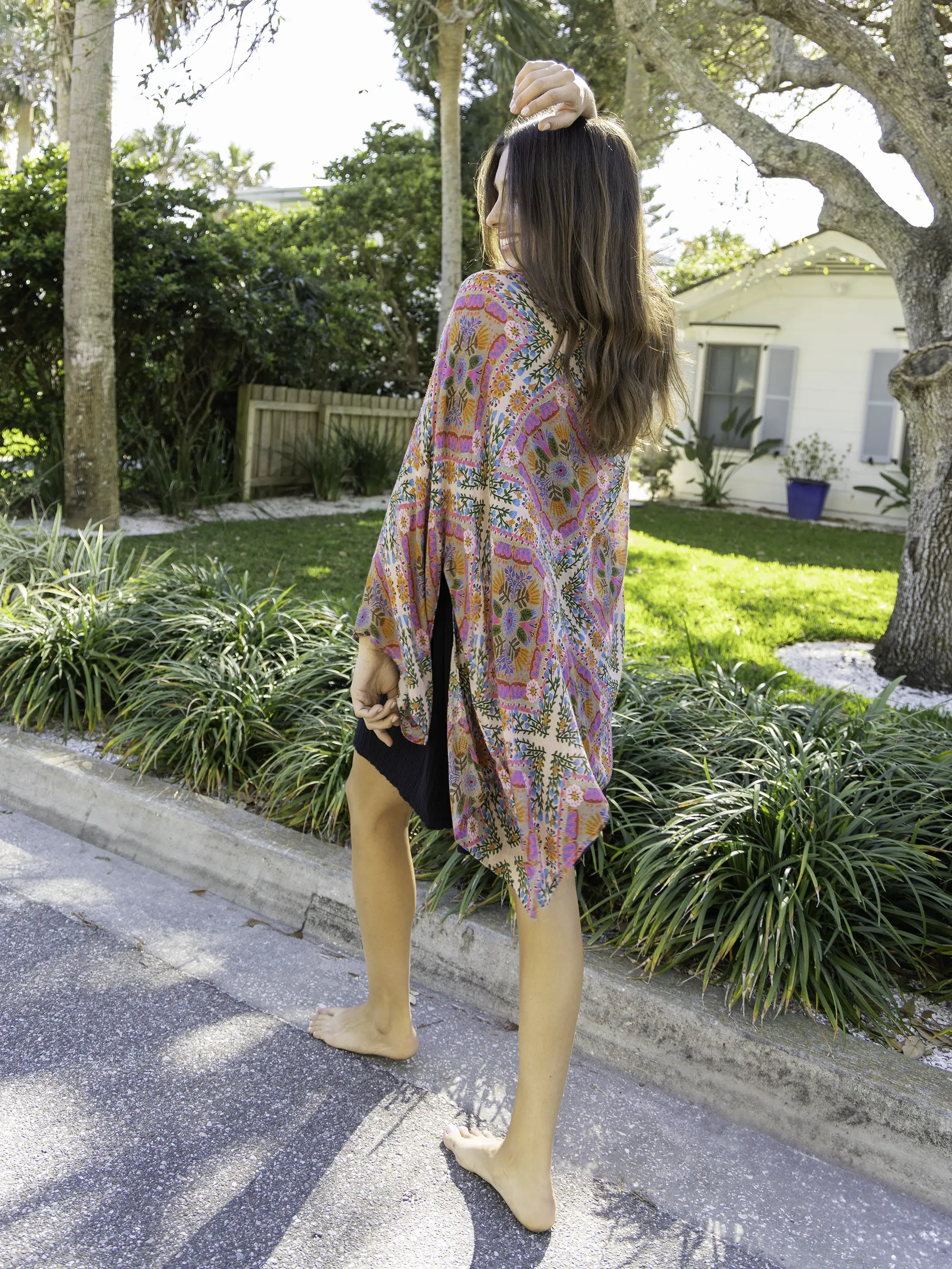 Sierra Kimono - Pink Floral Diamonds - Image 2