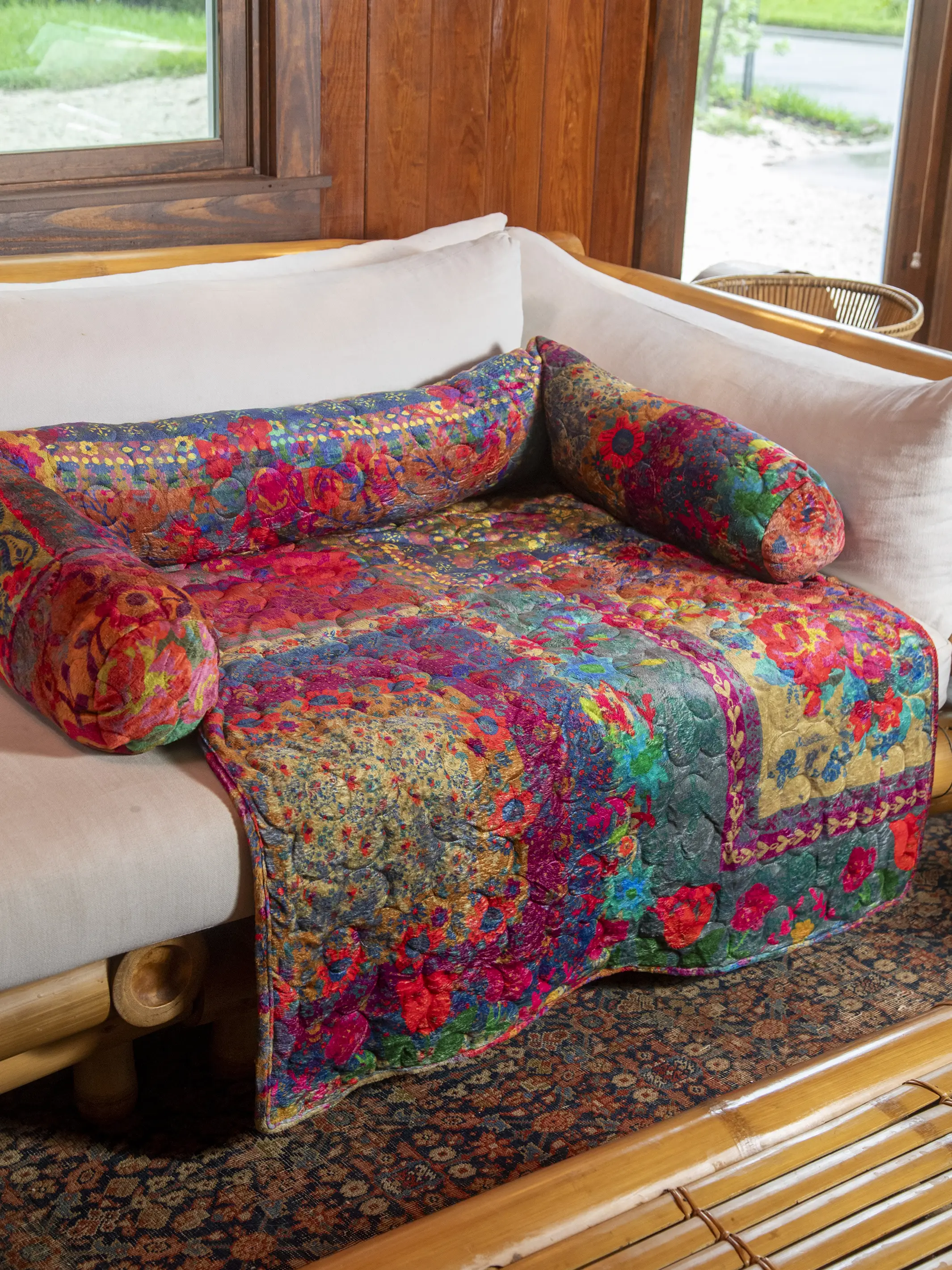 Sofa Pet Bed - Rainbow Bandana Patchwork - Image 3