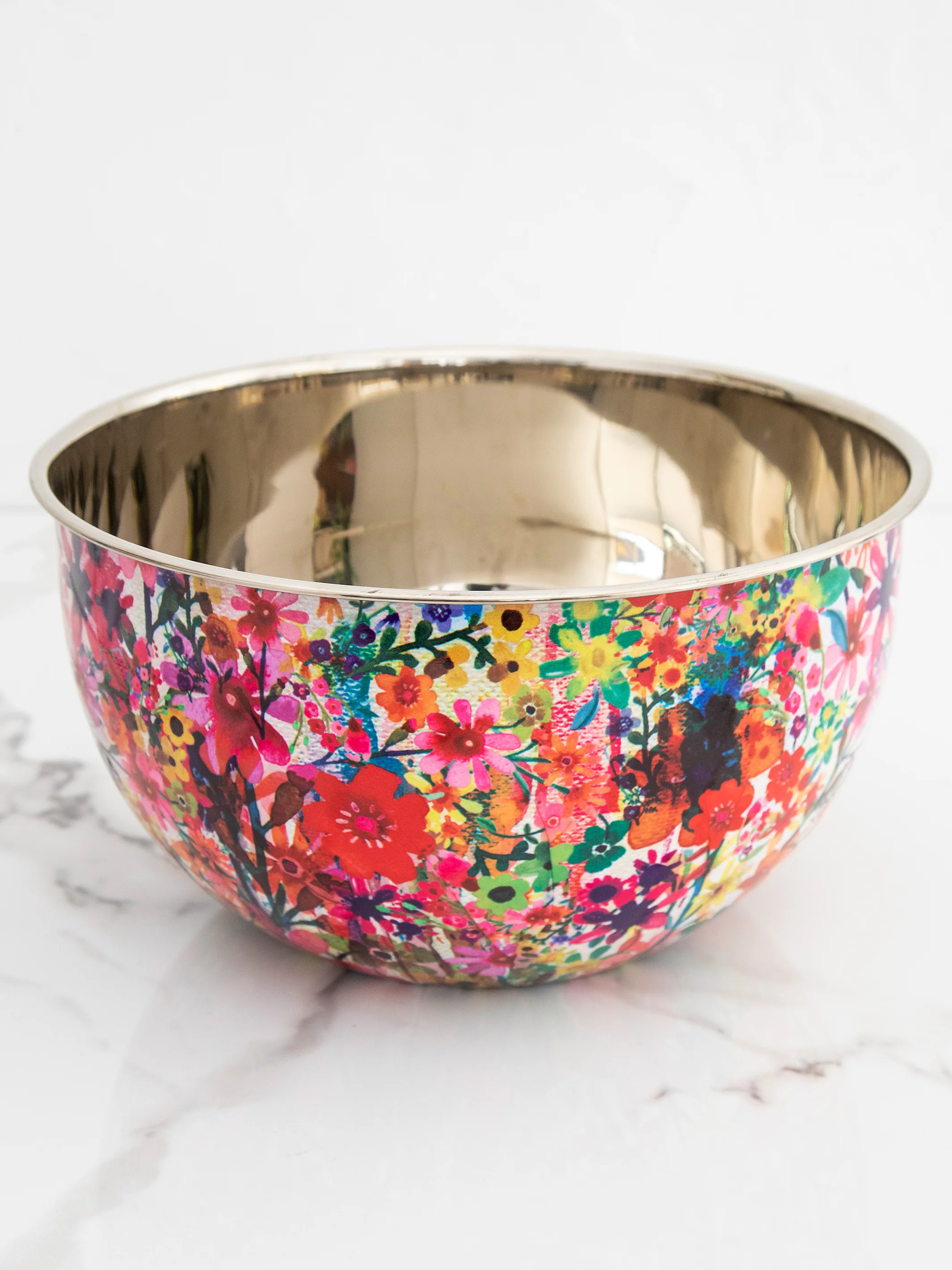 Stainless Steel Bowl - Large Watercolor Floral - Image 3