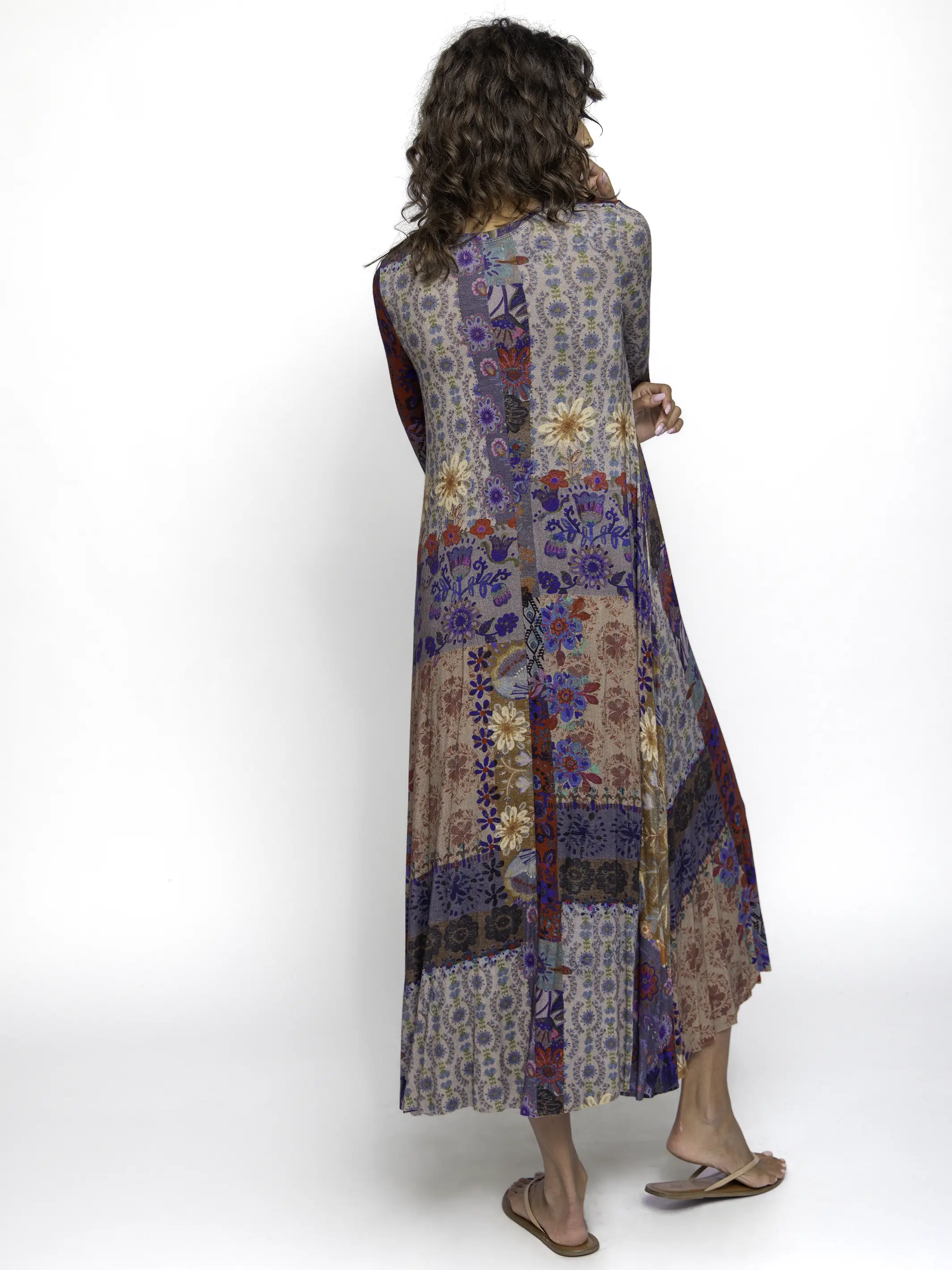 Stevie "ButterSoft" Knit Maxi Dress - Blue Patchwork - Image 3