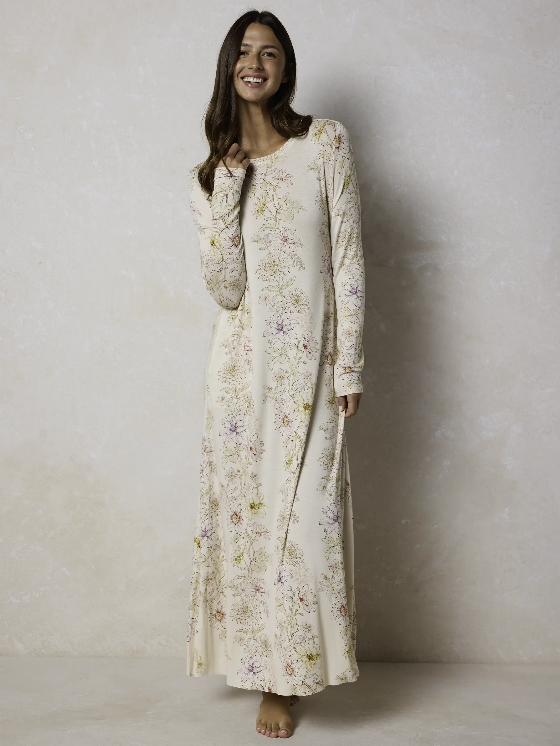 Stevie "ButterSoft" Knit Maxi Dress - Ivory Dahlia Rows - Image 2