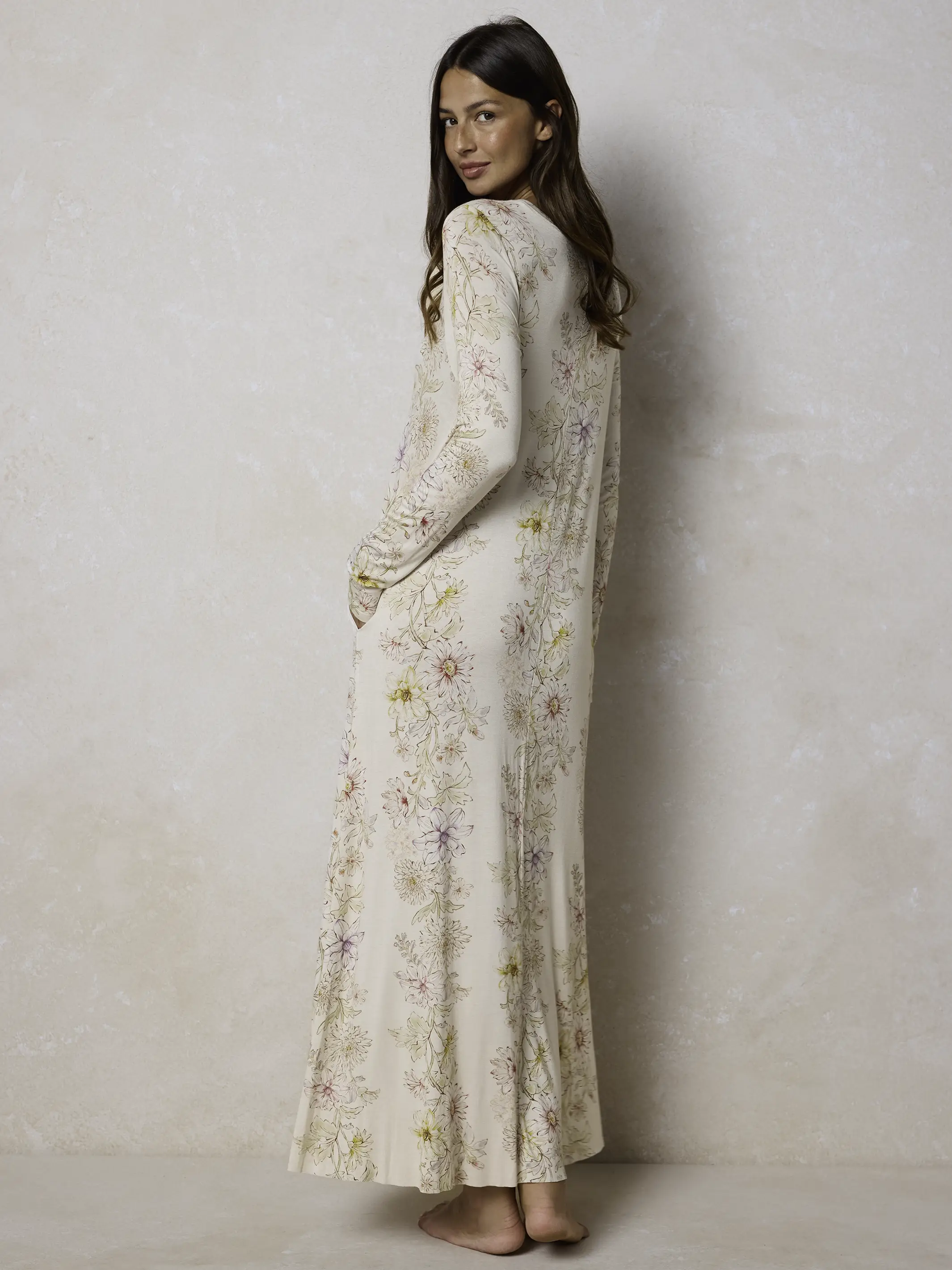 Stevie "ButterSoft" Knit Maxi Dress - Ivory Dahlia Rows - Image 7