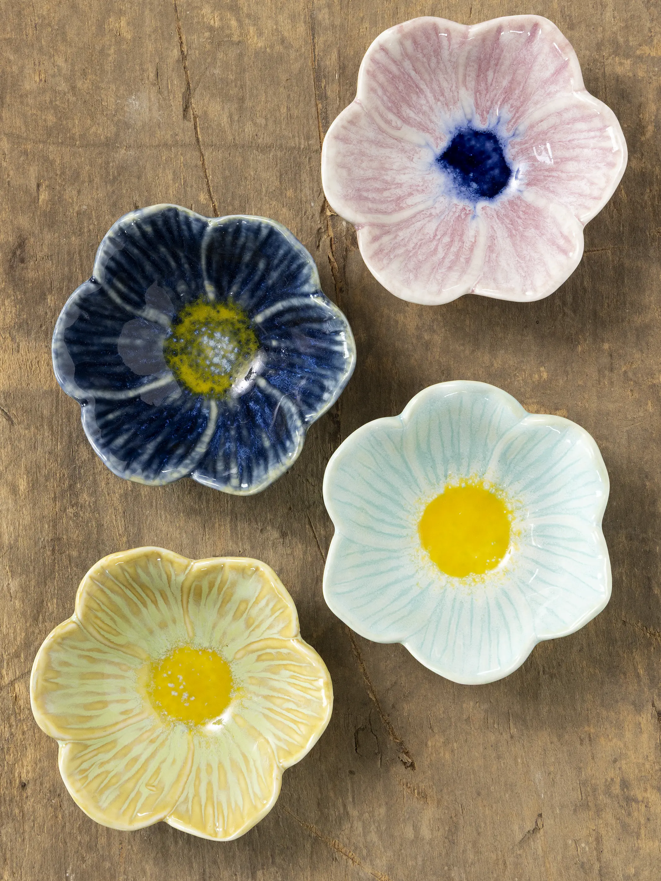 Stoneware Flower Bowls, Set of 4 - Image 3