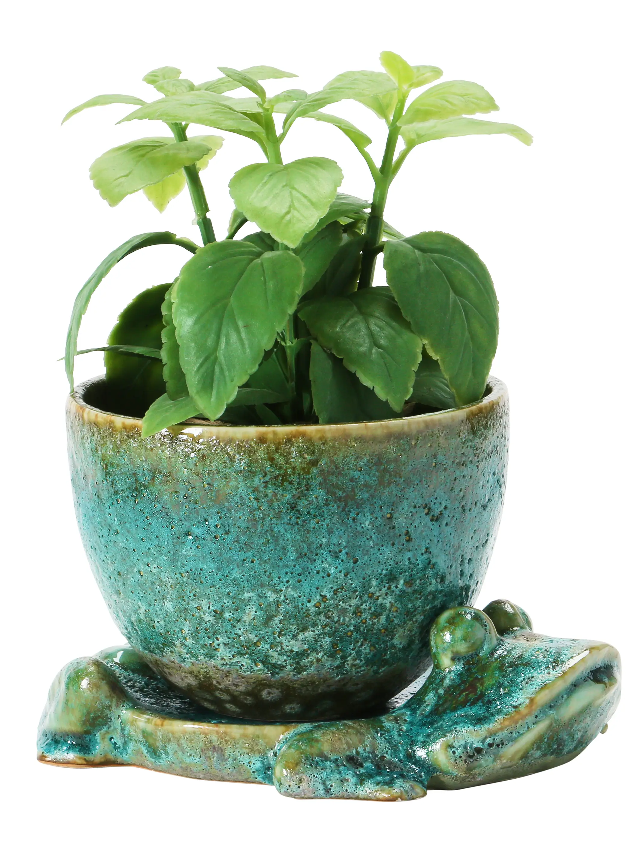 Stoneware Frog Planter - Image 3