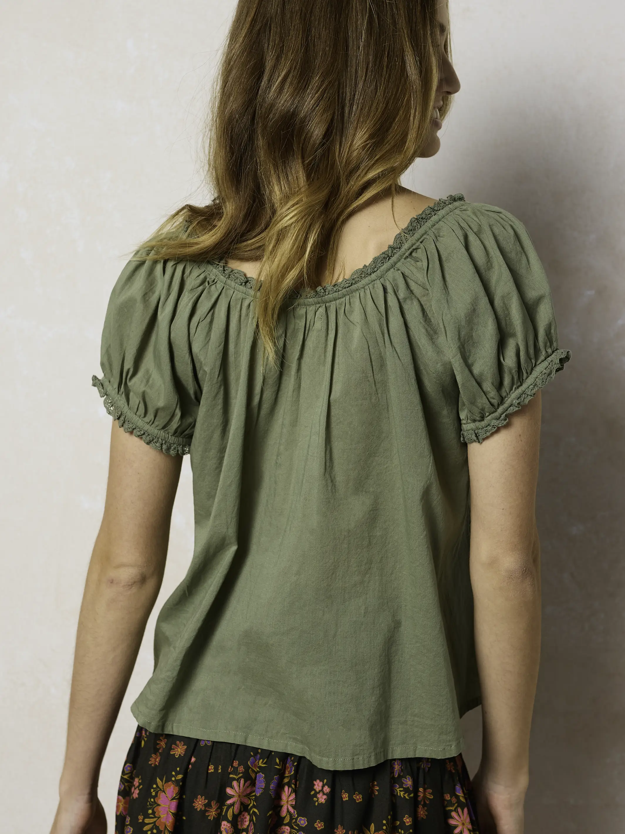 Sweet Nothings Embroidered Cotton Top - Sage - Image 3