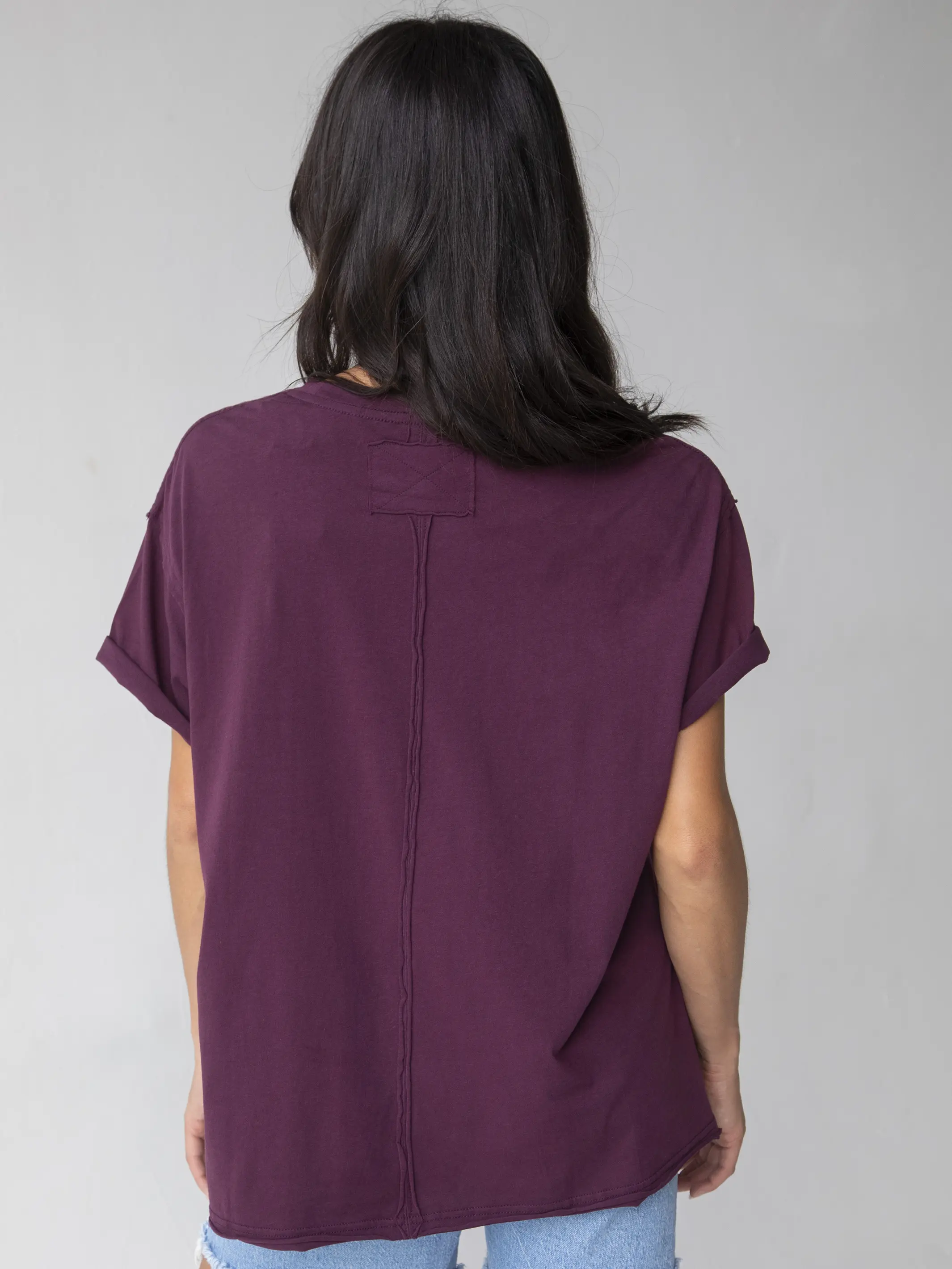 Take It In Cotton Tee - Cranberry - Image 3