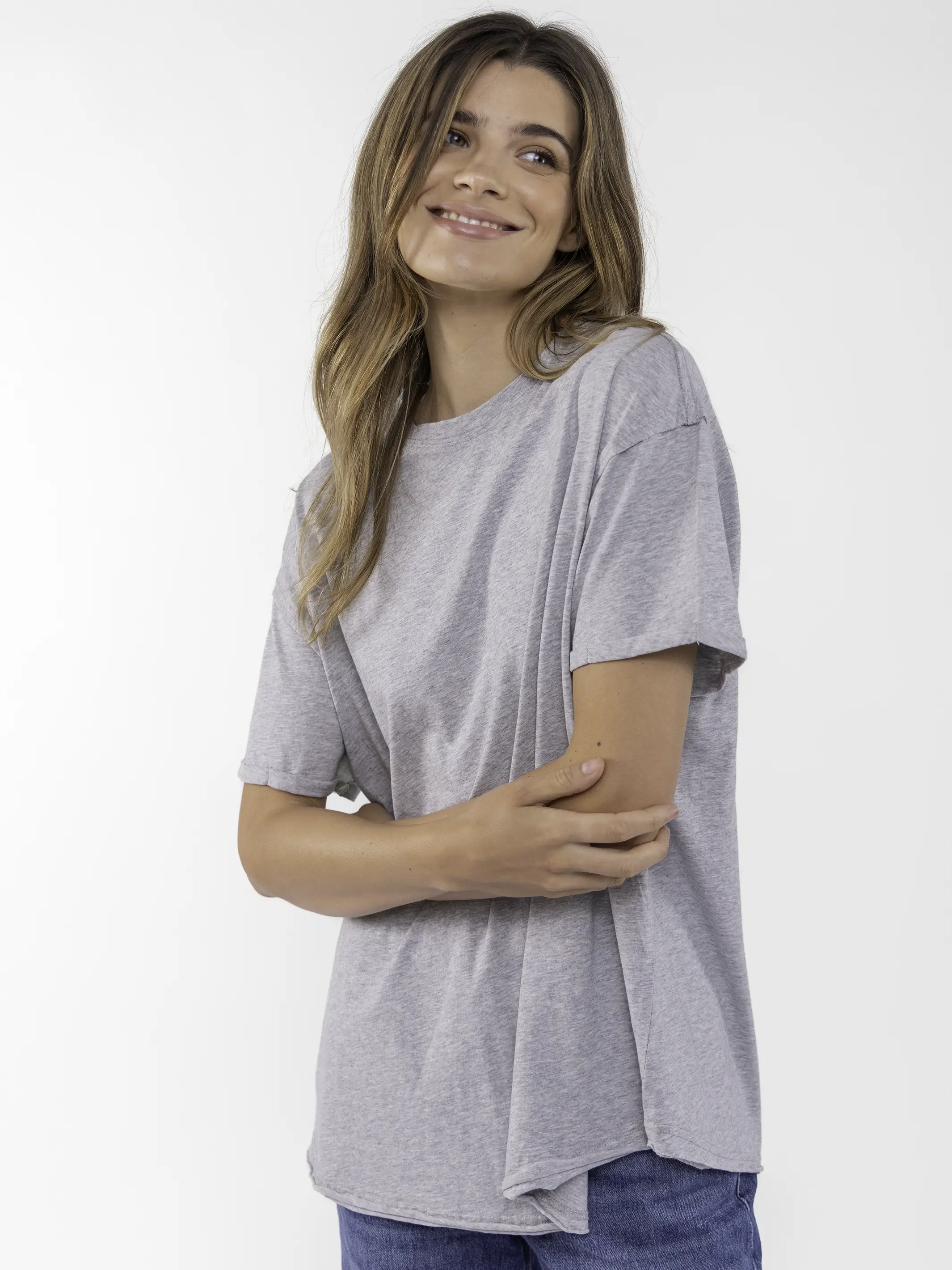 Take It In Cotton Tee - Heather Grey - Image 3
