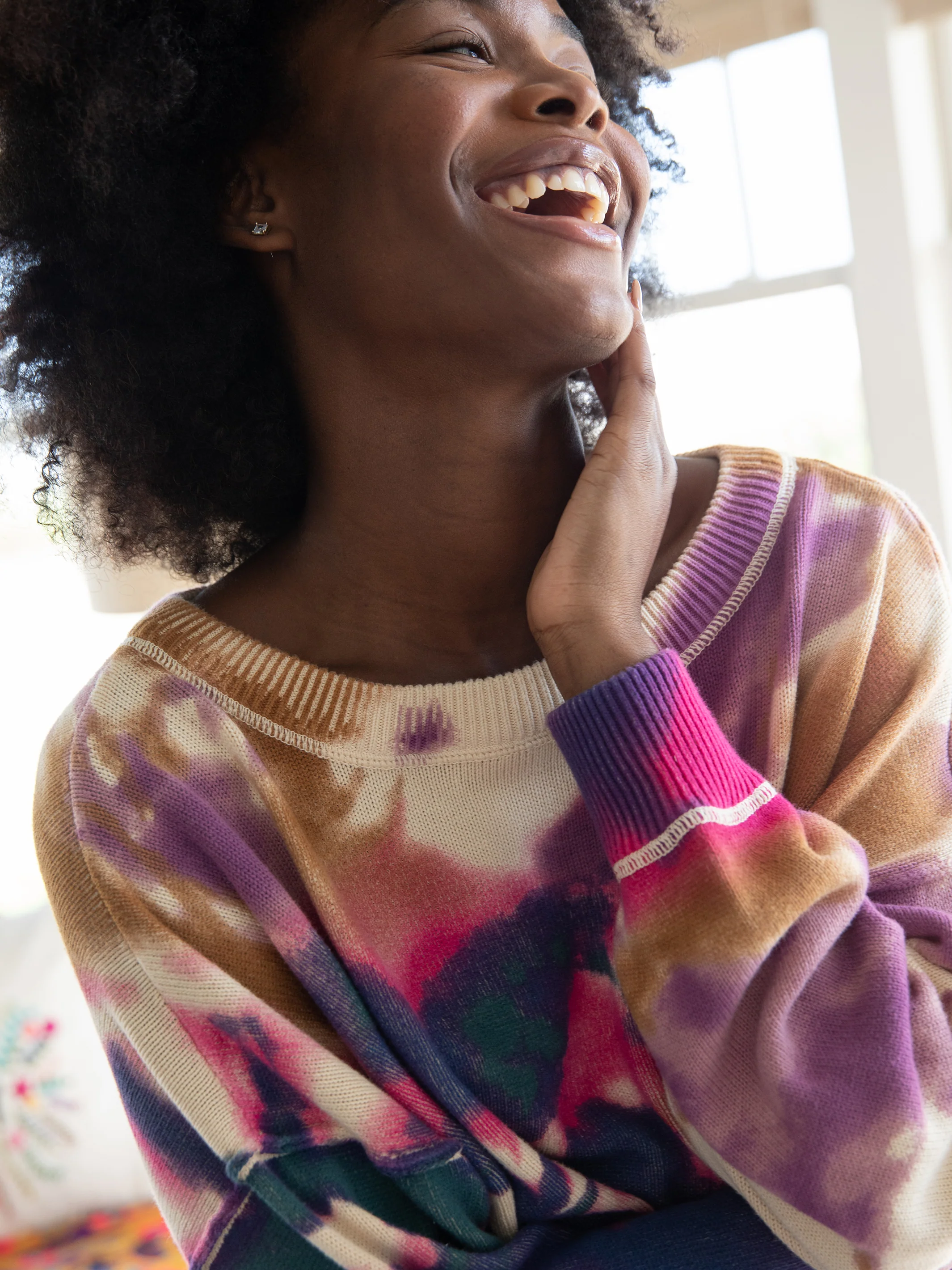 Taylor Oversized Cotton Sweater - Sunrise Tie-Dye - Image 5