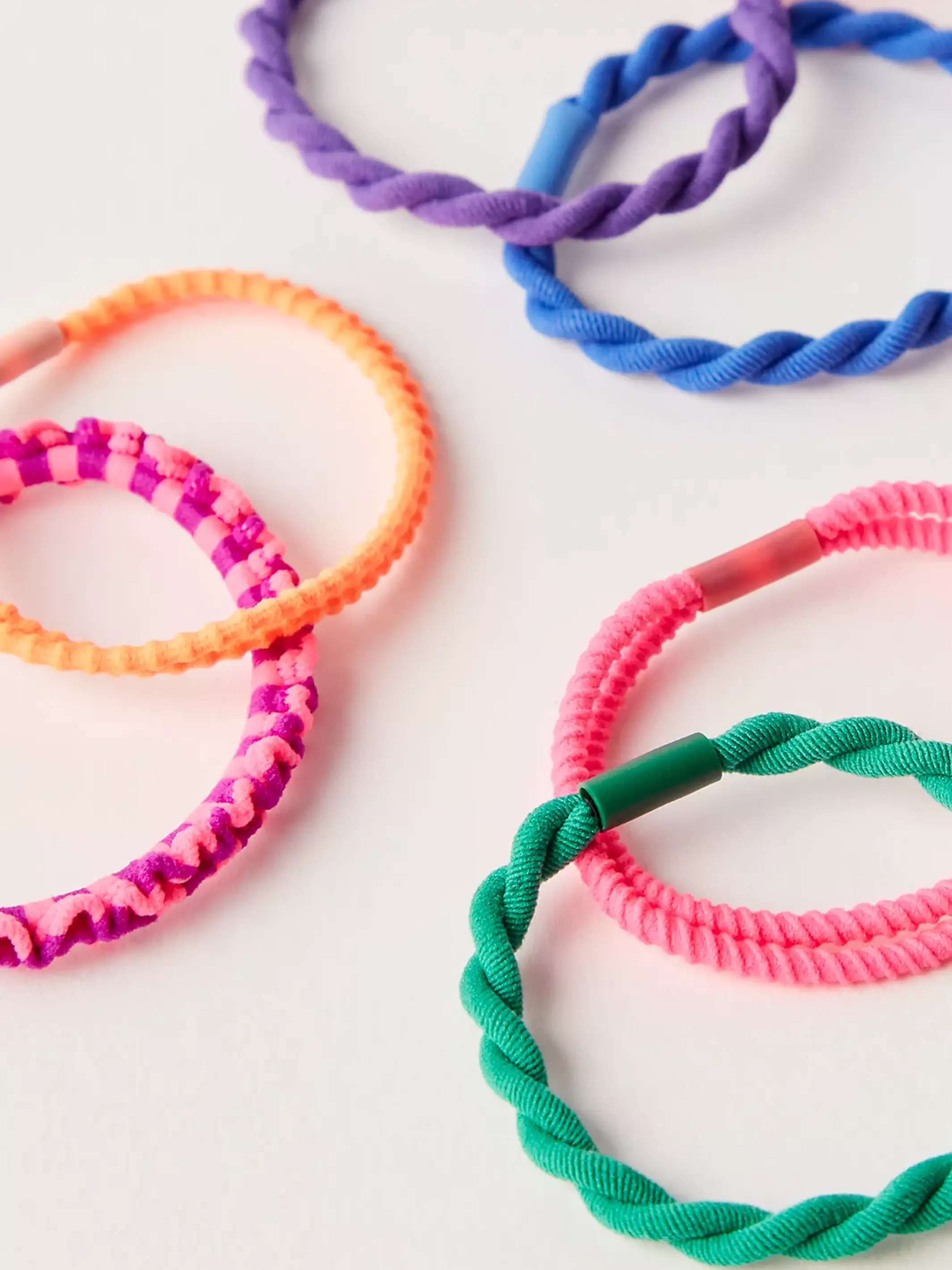 Textured Hair Ties, Set of 10 - Rainbow - Image 2