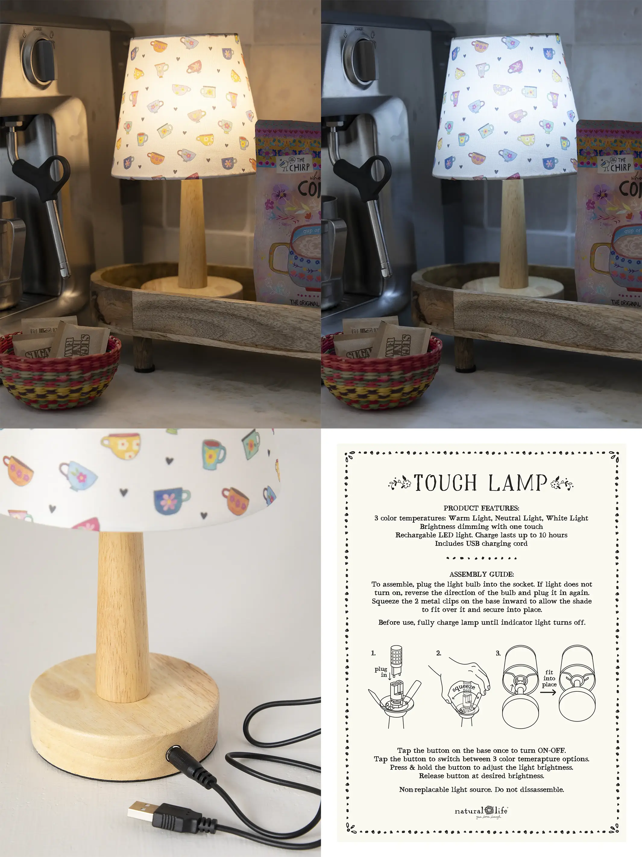 Touch Lamp - Cream Coffee Cups - Image 3