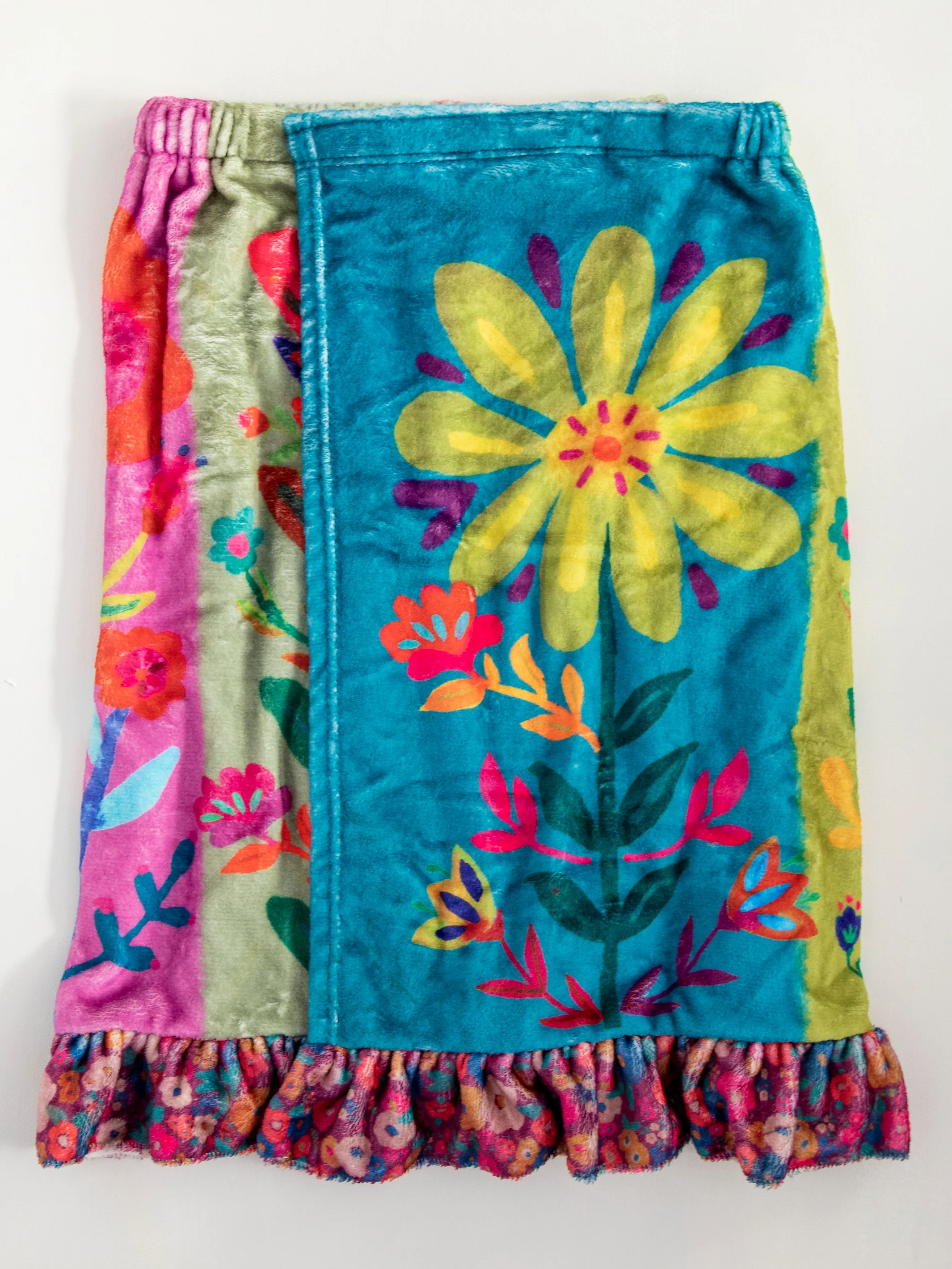 Towel Wrap - Teal Flowers - Image 3