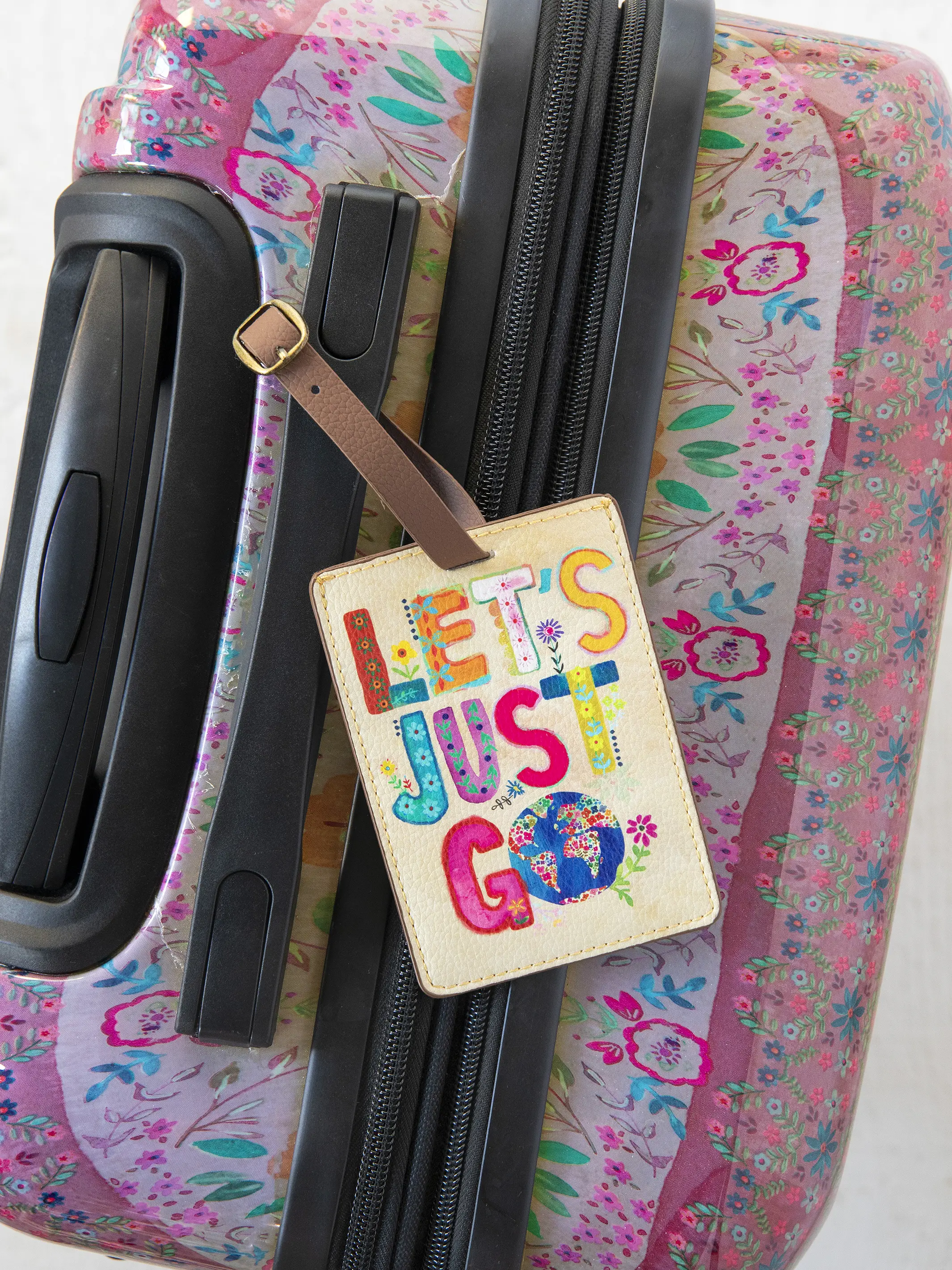 Travel Happy Luggage Tag - Let's Just Go - Image 2